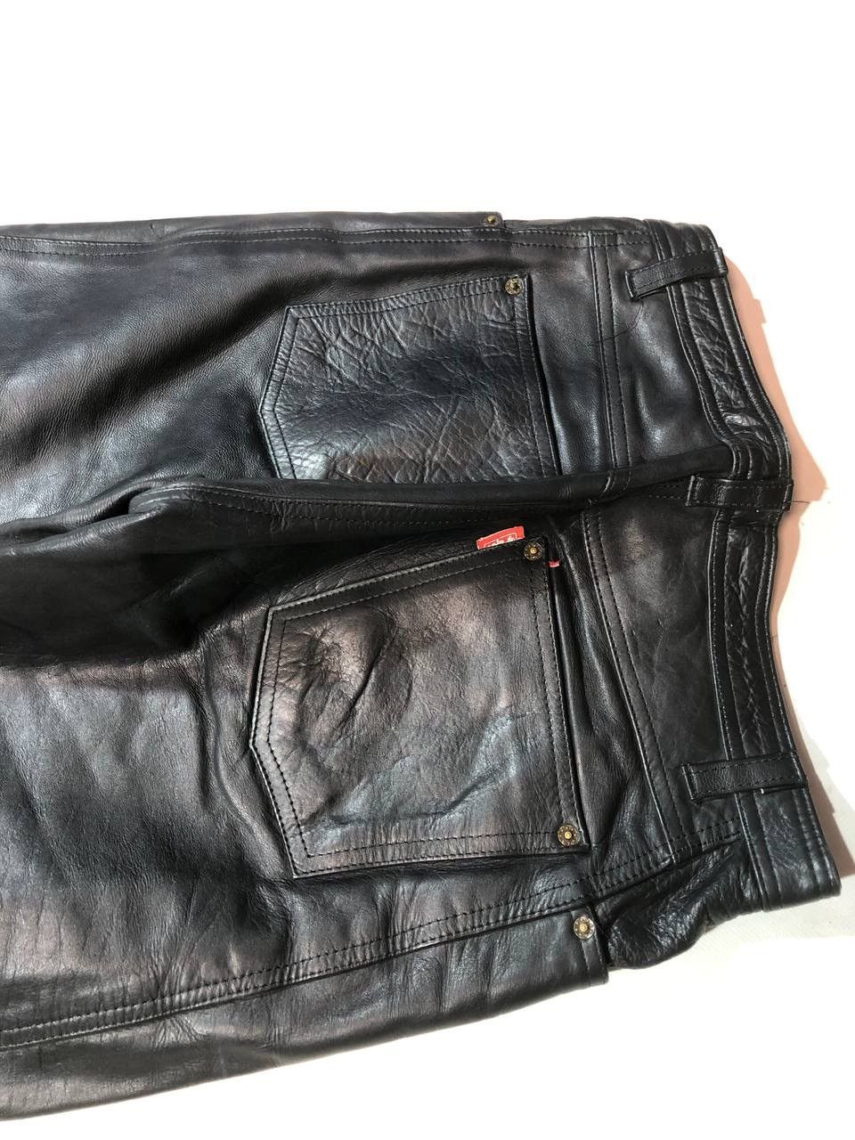 Vintage Polo Vintage Rare Biker Moto Leather Pants Size US 30 / EU 46 - 9 Thumbnail