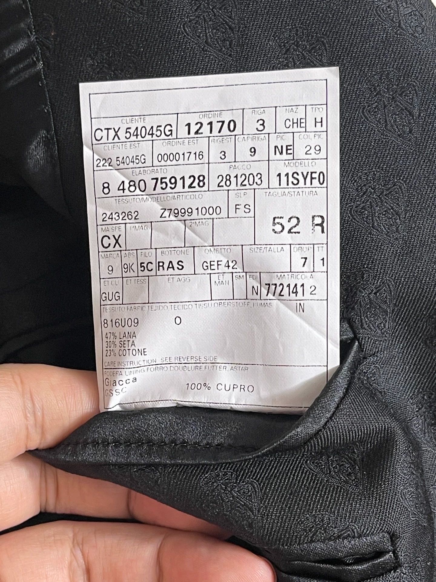 Gucci Gucci New Slim Fit Suit Size 52 IT Wool-Silk Blend Size 52R - 8 Thumbnail