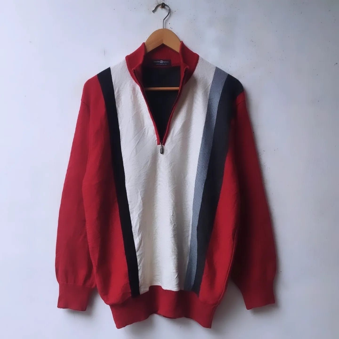Designer × Vintage Vtg Arnaldo Bassini Half Zip Knitwear Size US L / EU 52-54 / 3 - 2 Thumbnail