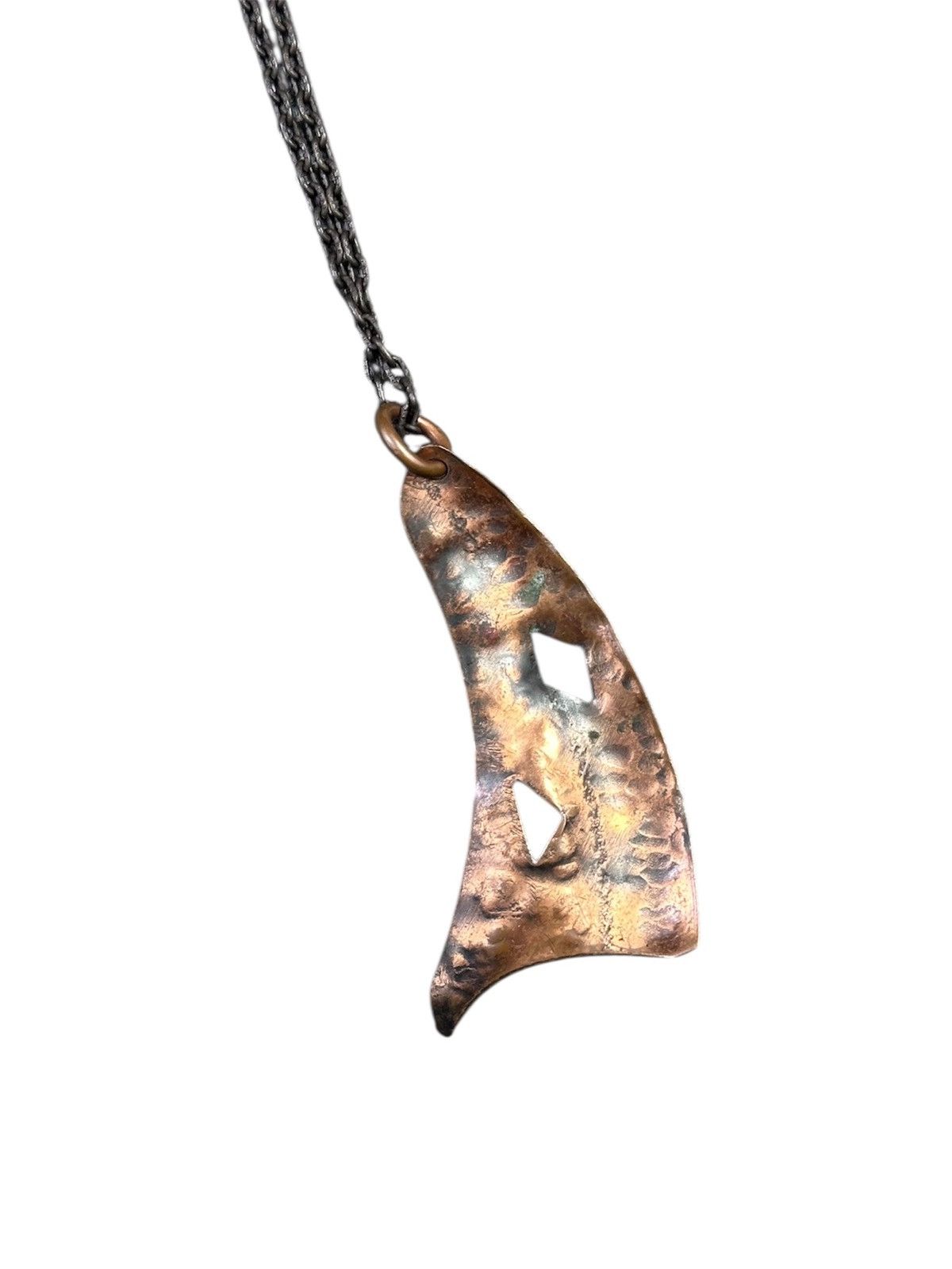 Vintage 90s JAPANESE MADE ORGANIC MODERNISM HAMMERED COPPER NECKLACE Size ONE SIZE - 4 Thumbnail
