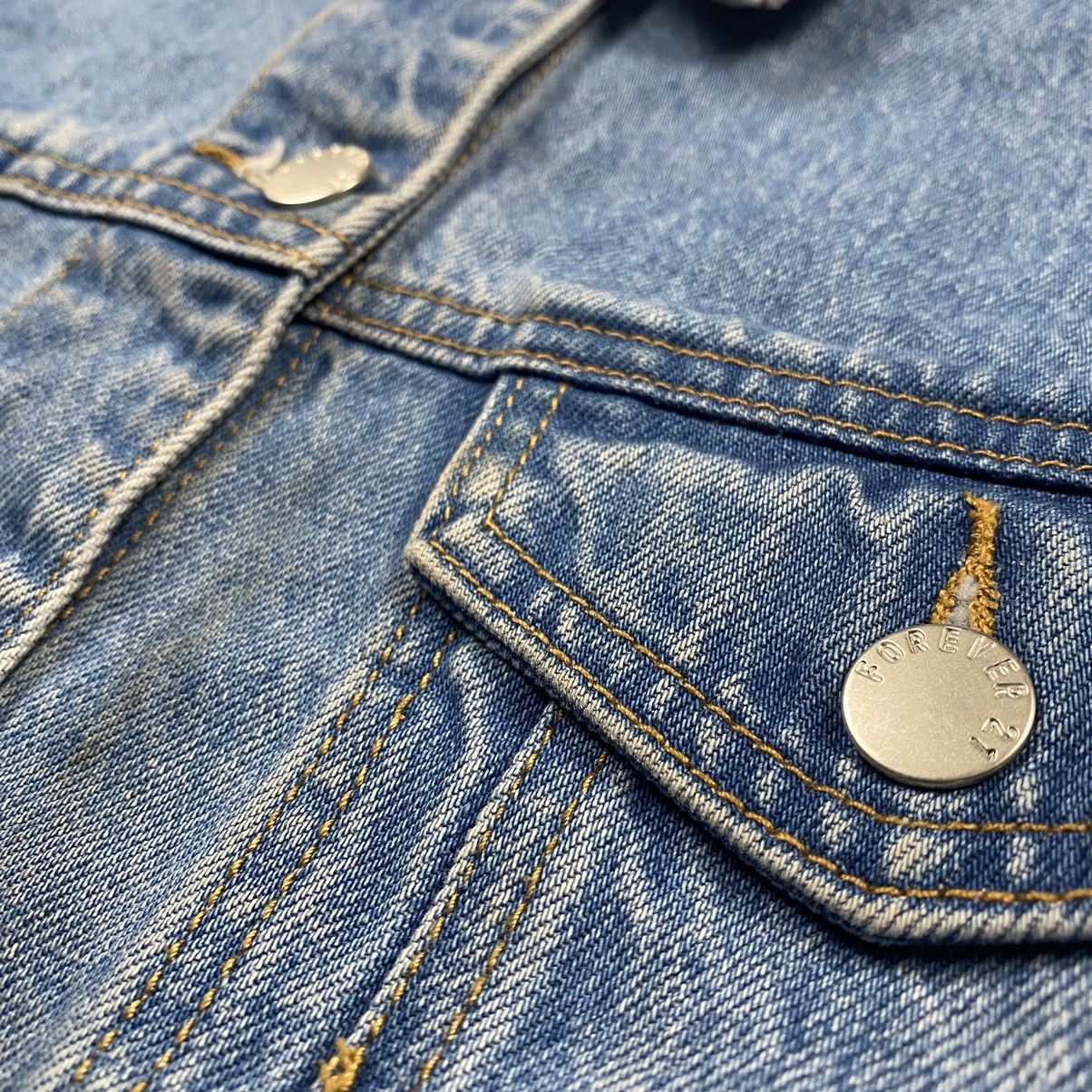 Designer × Japanese Brand Forever 21 Denim Crop Distressed Jacket Size M / US 6-8 / IT 42-44 - 4 Thumbnail