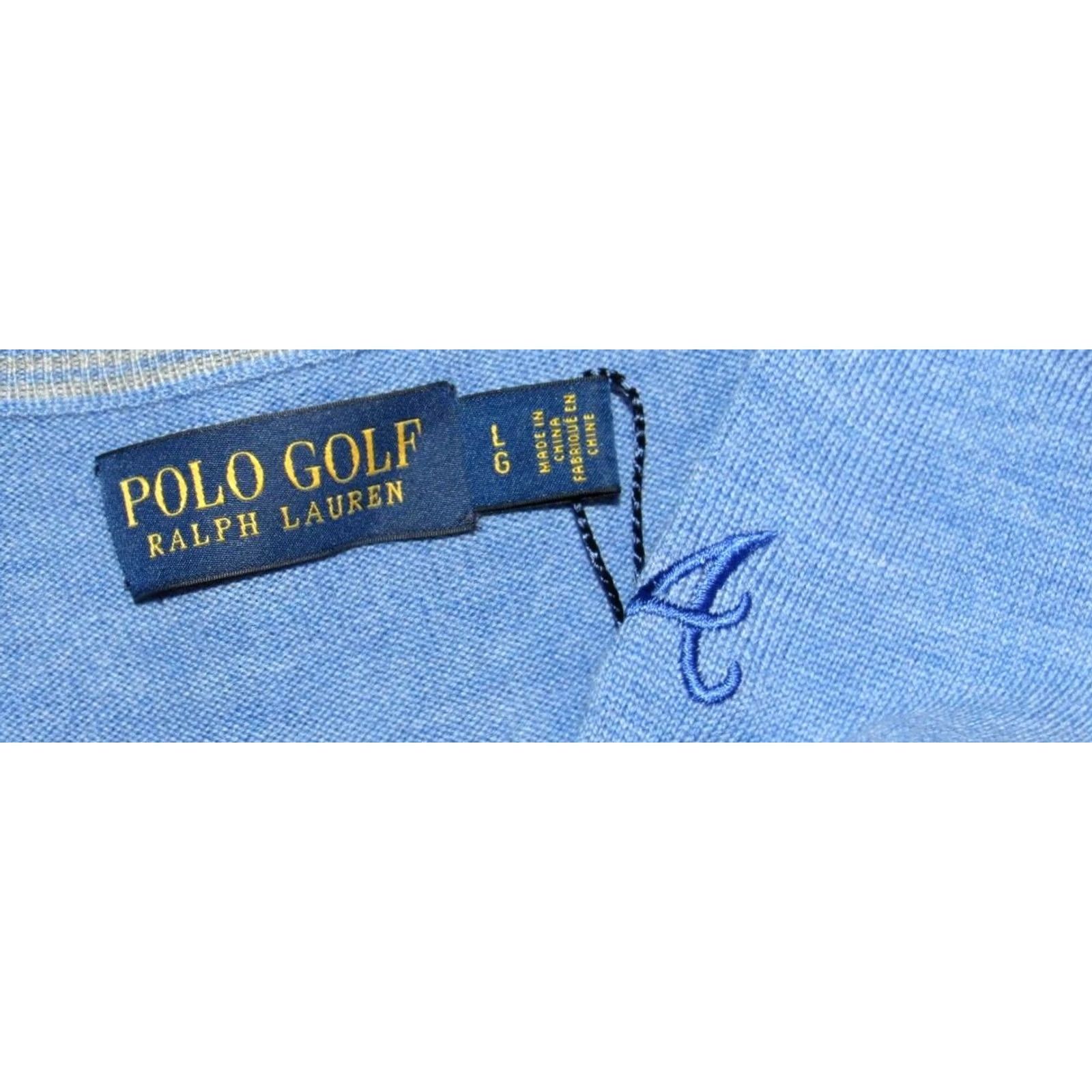 Ralph Lauren Polo Golf RALPH LAUREN Blue Merino Wool Atlanta Braves Sweater Large NWT Size US L / EU 52-54 / 3 - 3 Thumbnail