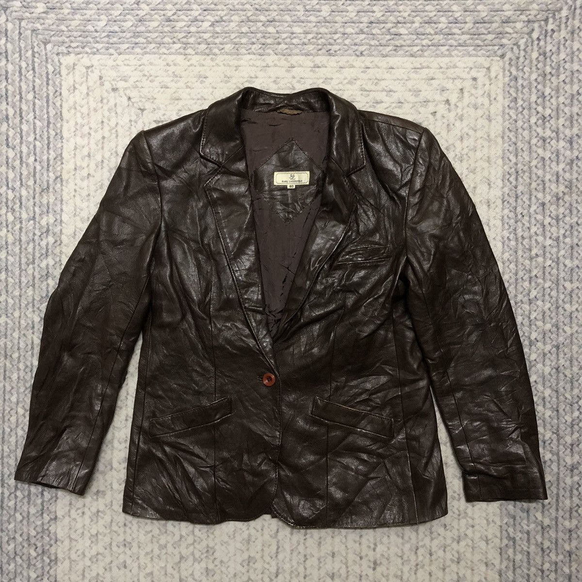 Designer × Karl Lagerfeld × Vintage Rare Distressed Vintage Karl Lagerfeld Leather Jacket Size US XXS / EU 40 - 1 Thumbnail