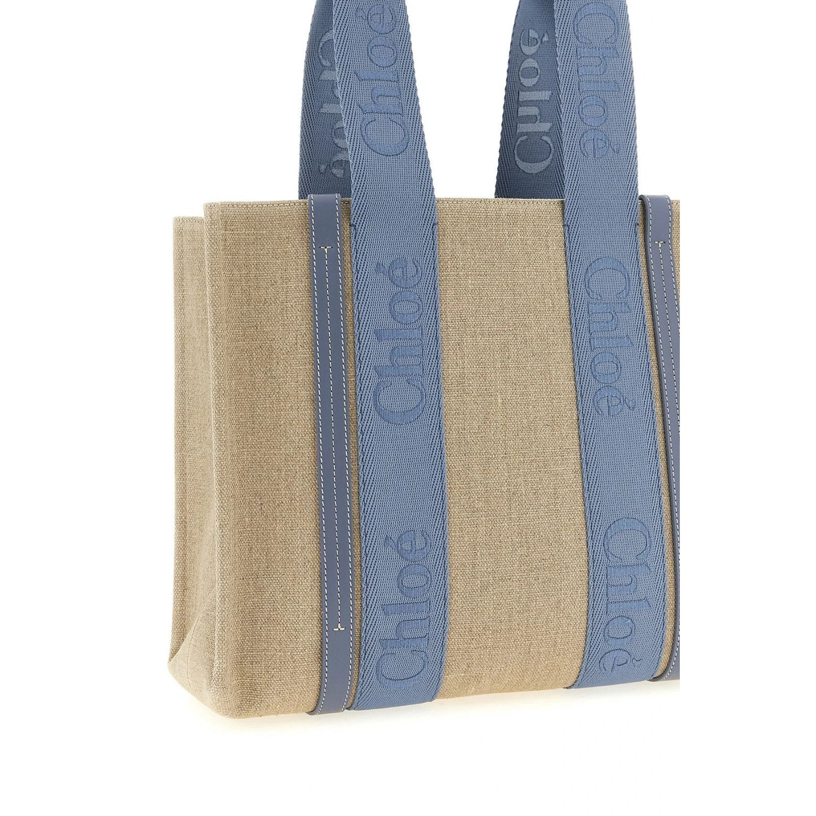 Chloe Chloe Medium Blue Linen Shopper Shoulder Bag New & Authentic Size ONE SIZE - 3 Thumbnail