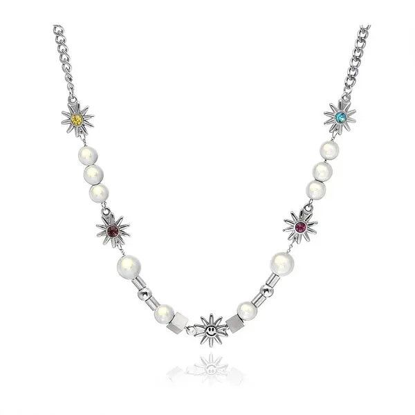 Jewelry Hirota x Mari Sun Smiley Reflective Pearl Clavicle Chain Size ONE SIZE - 6 Thumbnail
