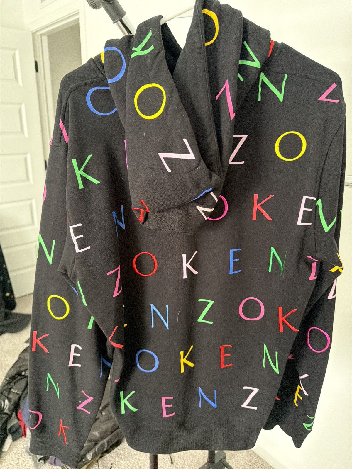 Kenzo Kenzo “KENZO” logo all over black hoodie Size US M / EU 48-50 / 2 - 1 Thumbnail