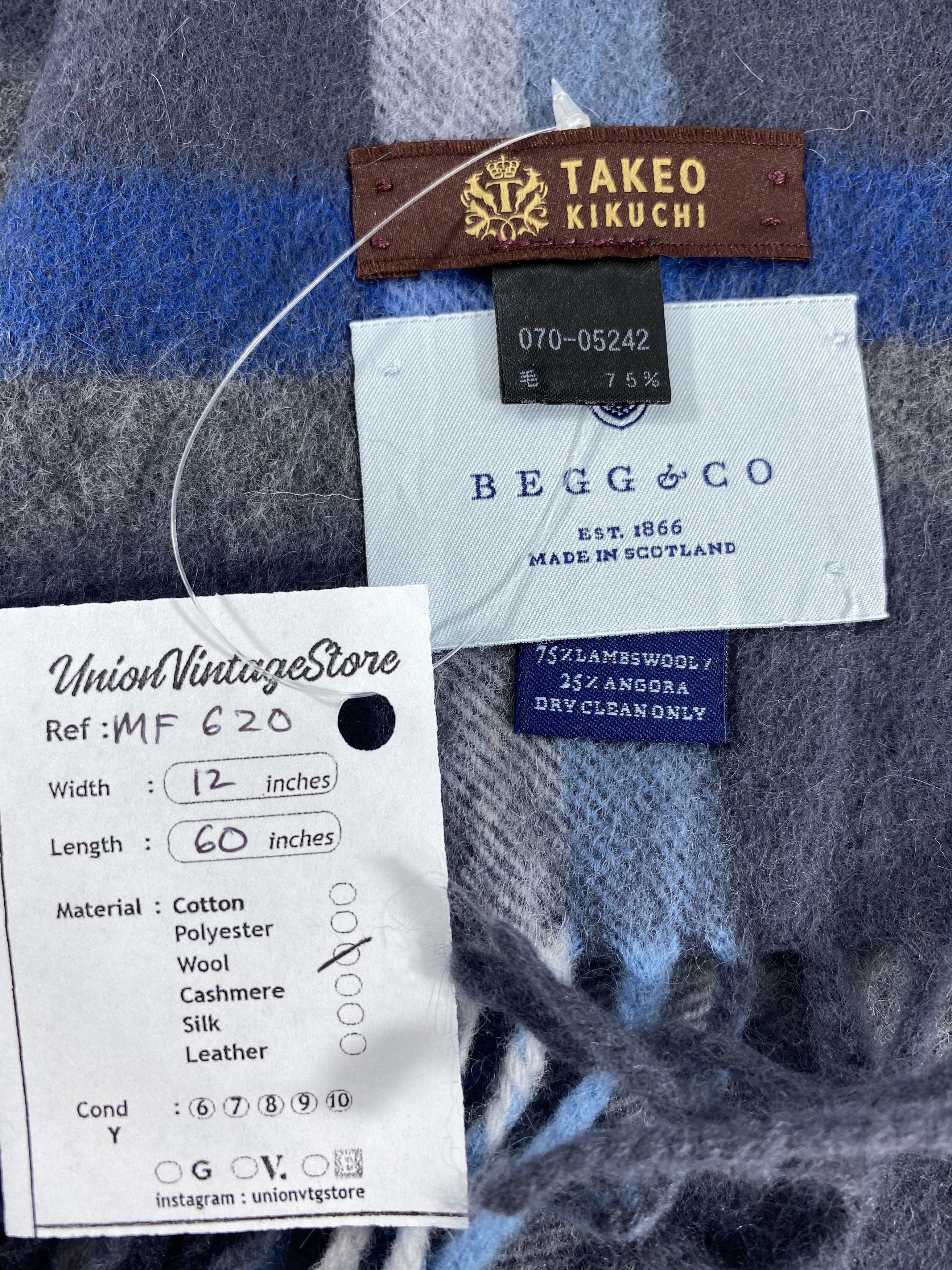 Begg x Co VTG Begg x Co X Takeo Kikuchi Scarf/Muffler/Neckwear MF620 Size ONE SIZE - 4 Thumbnail