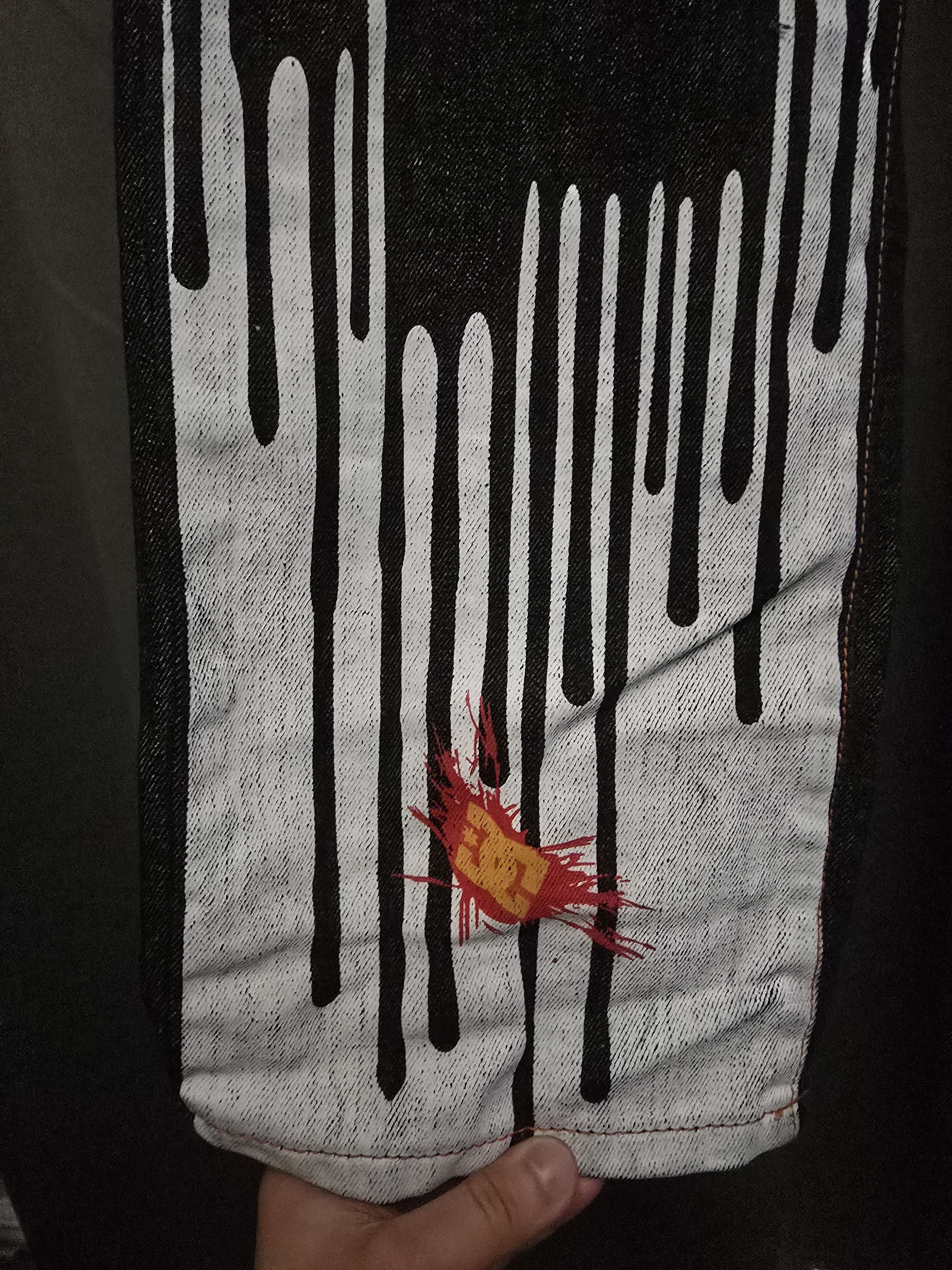 Other Monster Energy Embroidered Painted Denim Jeans y2k emo core Size US 38 / EU 54 - 4 Thumbnail