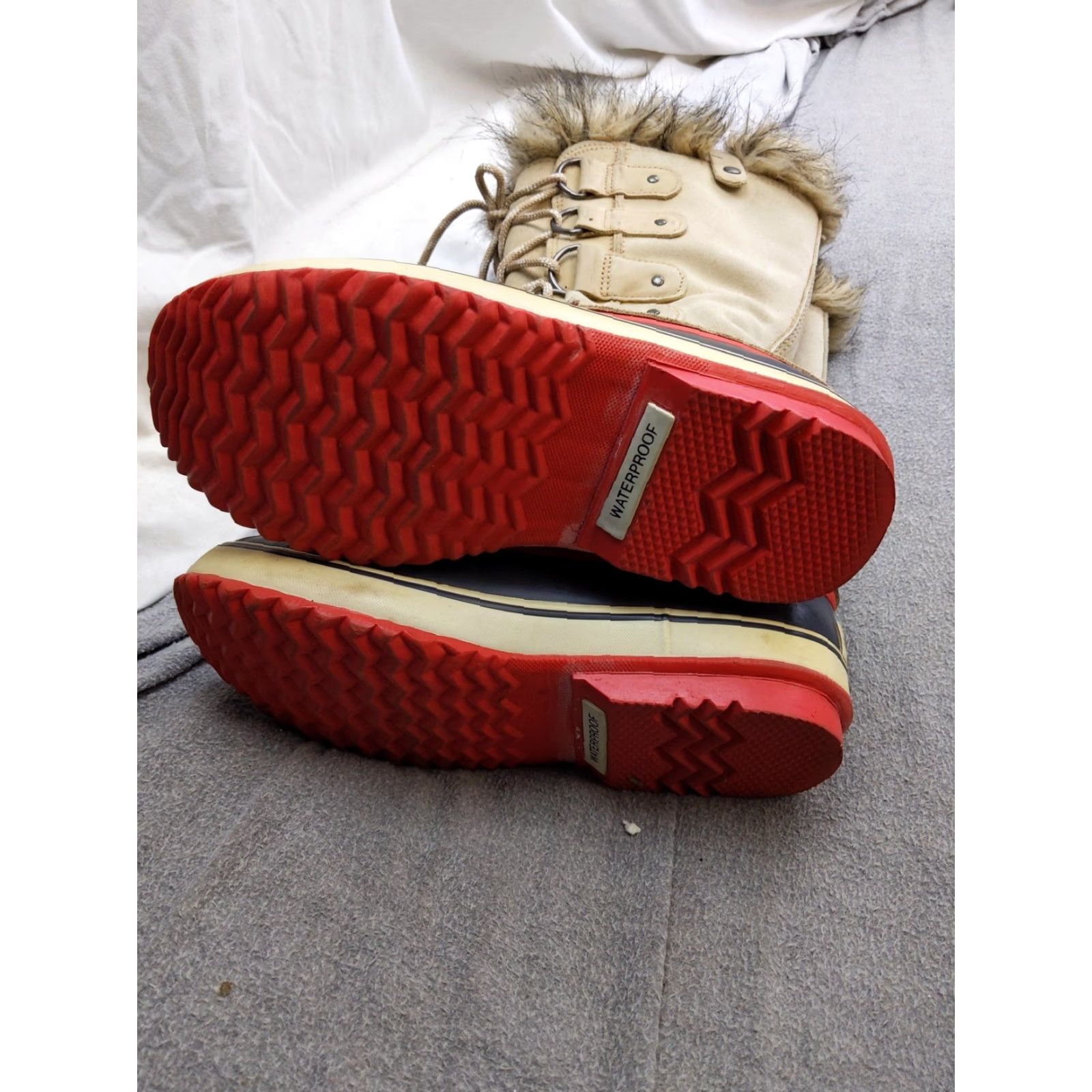 SOREL VINTAGE Sorel Joan of Arctic Snow Boots Womens Size 8 40 Beige Suede Mid Calf Waterproof Size US 8 / IT 38 - 5 Thumbnail