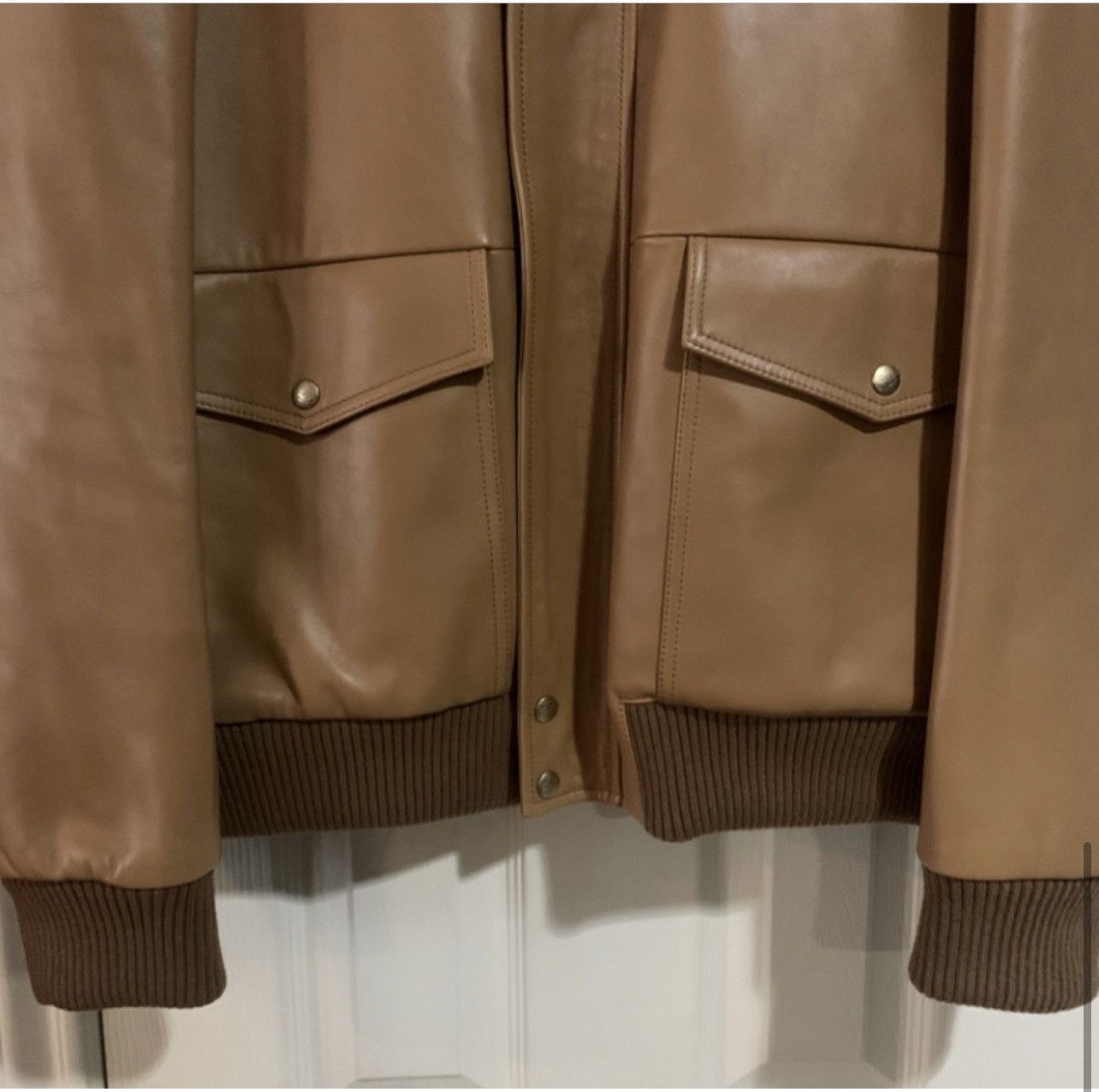 Beautiful Men’s Loewe Leather Aviator Nude Jacket