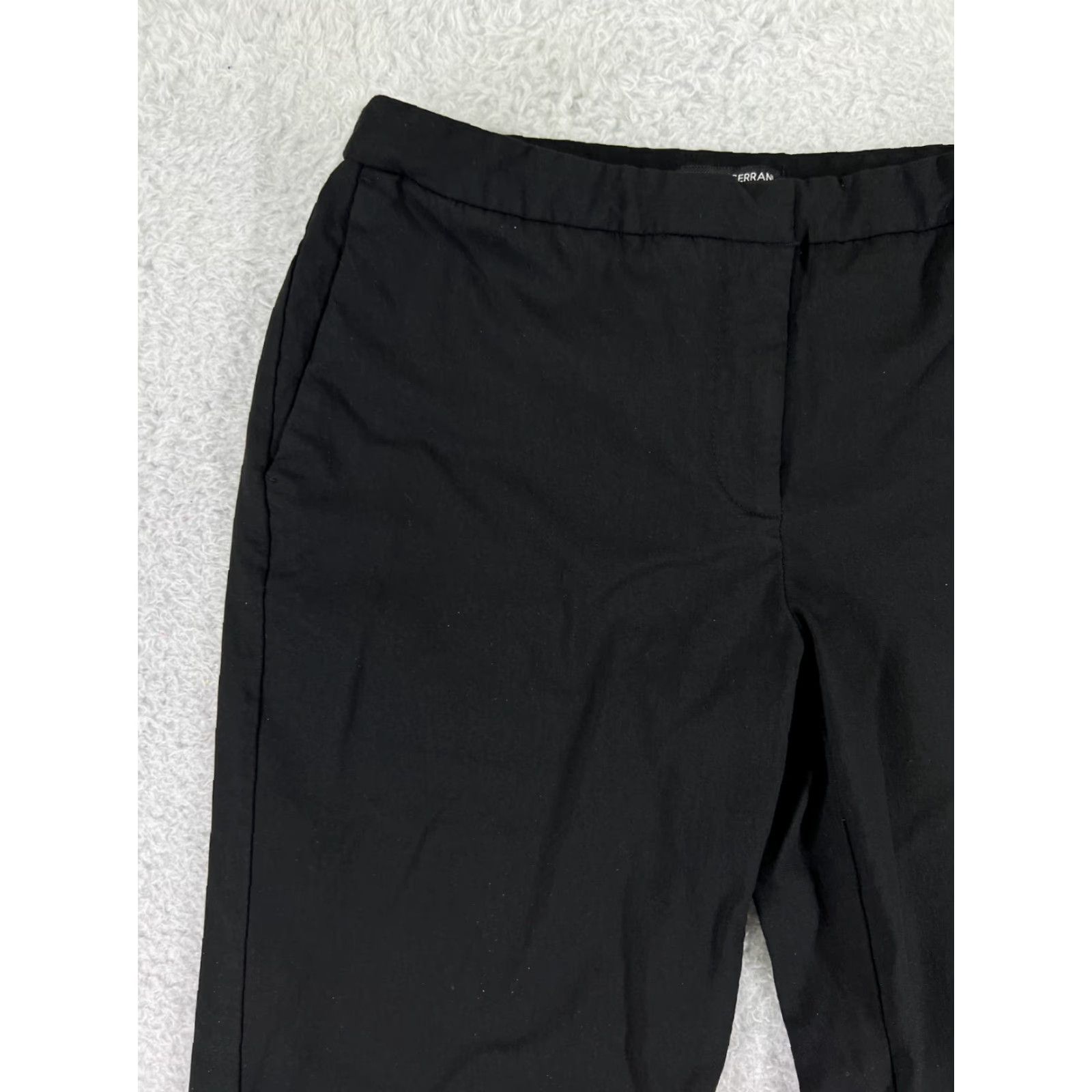 Vintage VINTAGE Mario Serrani Pants Women 10 Black Straight Polyester Rayon Knit Chino Regular Zip Pockets Flat Front Buckle Size 32" / US 10 / IT 46 - 6 Thumbnail