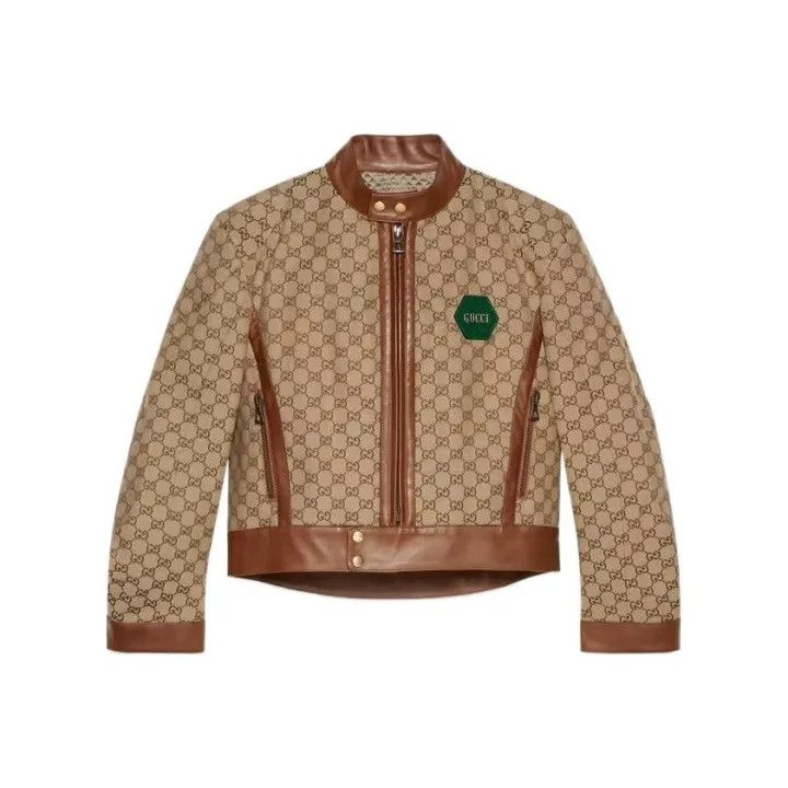 Gucci Gucci Brown Logo Print Zip Long Sleeve Jacket Size US M / EU 48-50 / 2 - 1 Thumbnail