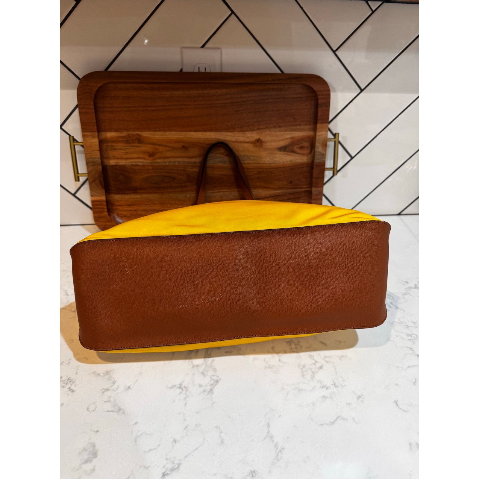 Michael Kors Michael Kors bright yellow Kempton nylon tote leather straps Size ONE SIZE - 5 Thumbnail