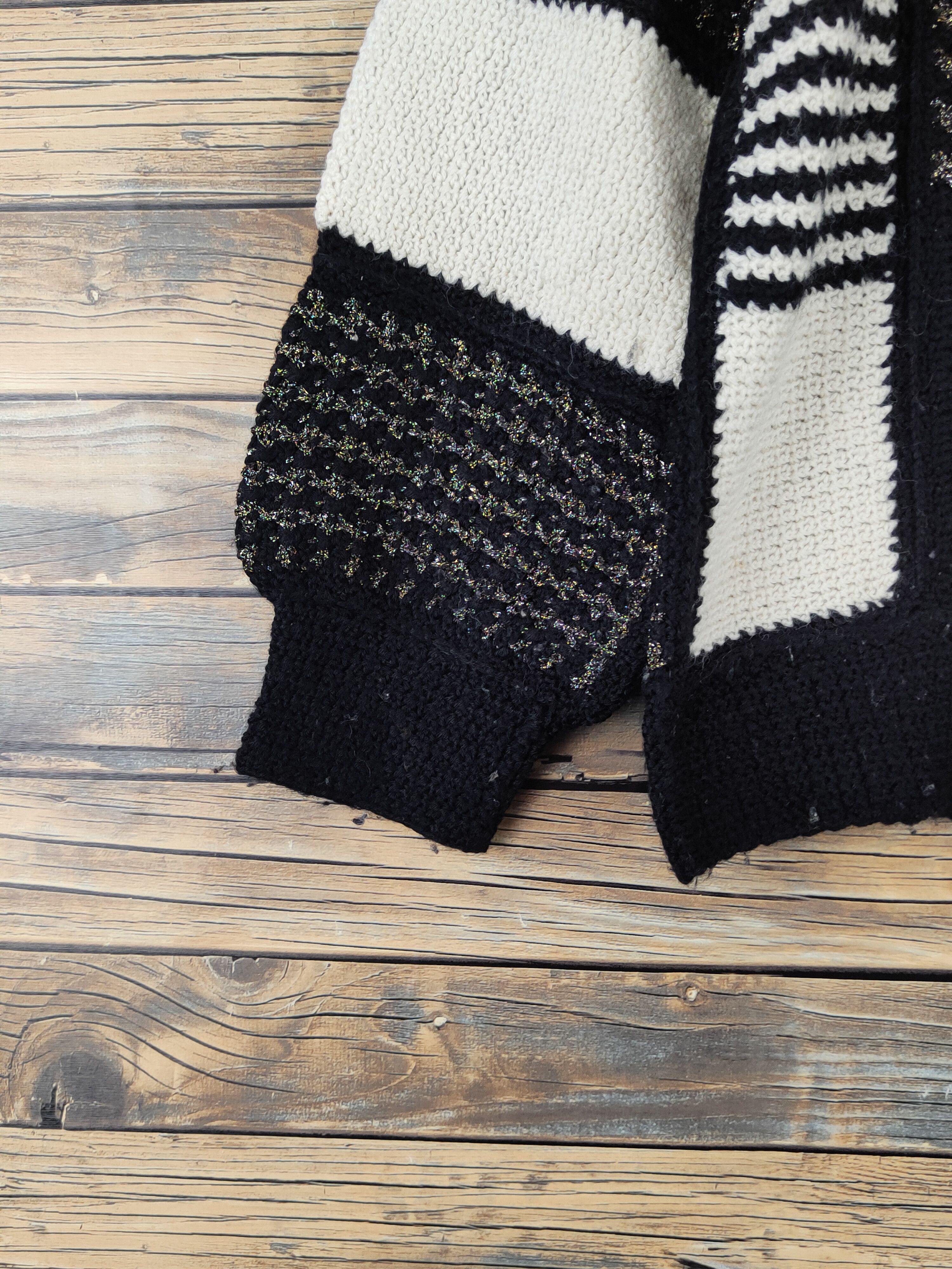 Vintage D Japan checkered Black White Knitwear Sweatshirts #W969 Size S / US 4 / IT 40 - 4 Thumbnail