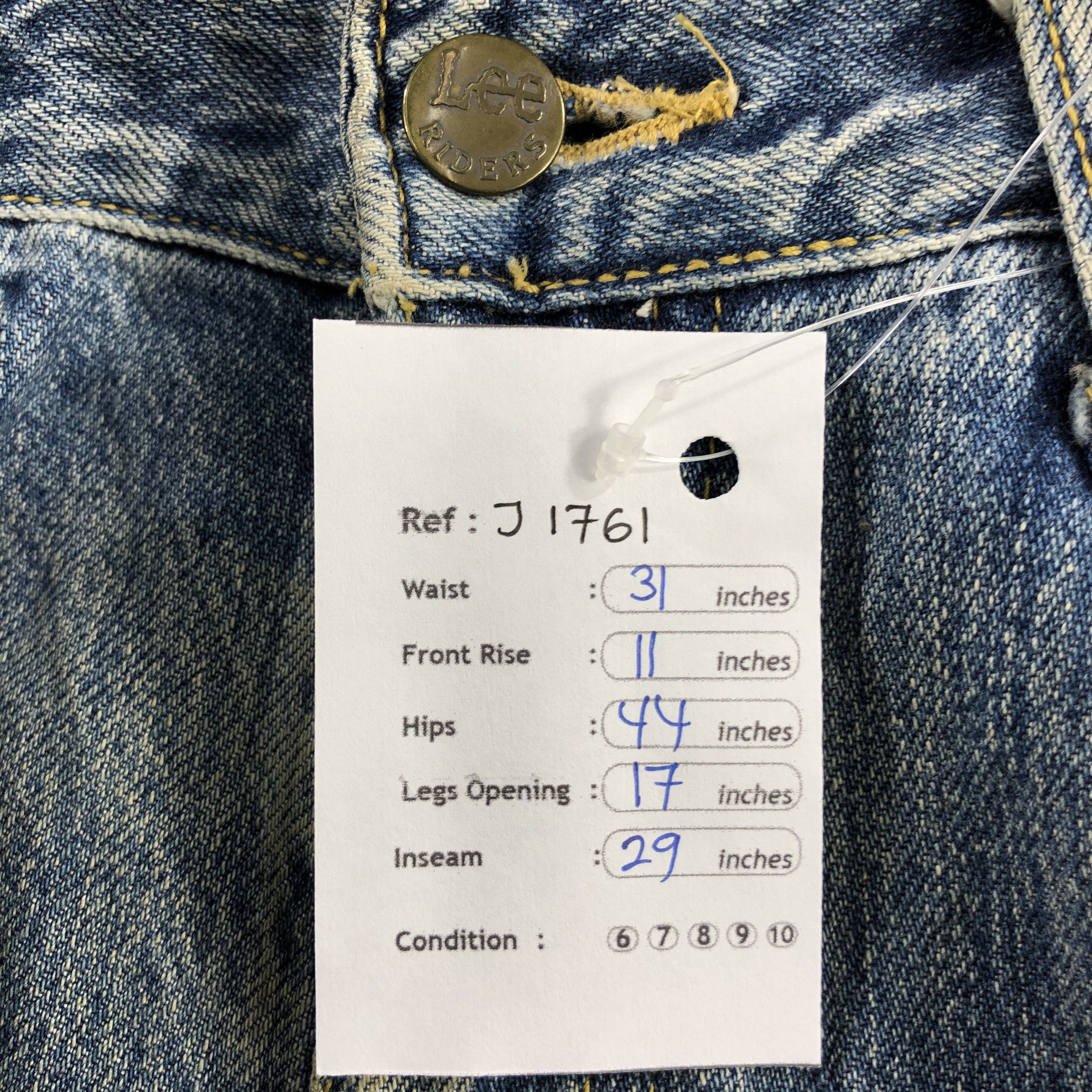 Lee Vintage Blue Wash Lee Jeans-J1761 Size US 31 - 10 Thumbnail