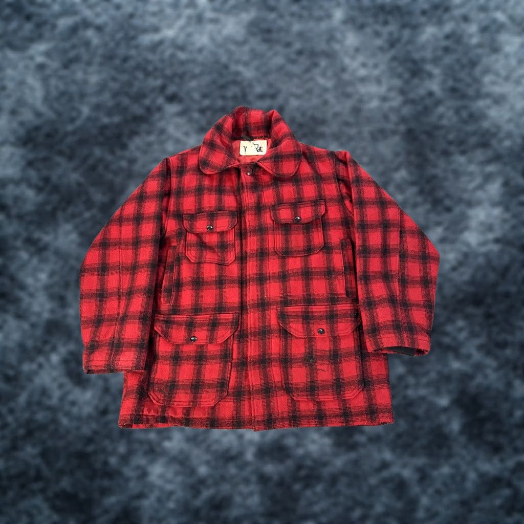 Vintage VINTAGE Woolrich 523 Chore Coat Mens 40 Buffalo Plaid Mackinaw Wool Jacket Coat Regular Red Plaid USA 60s Mens Size US XXS / EU 40 - 1 Thumbnail
