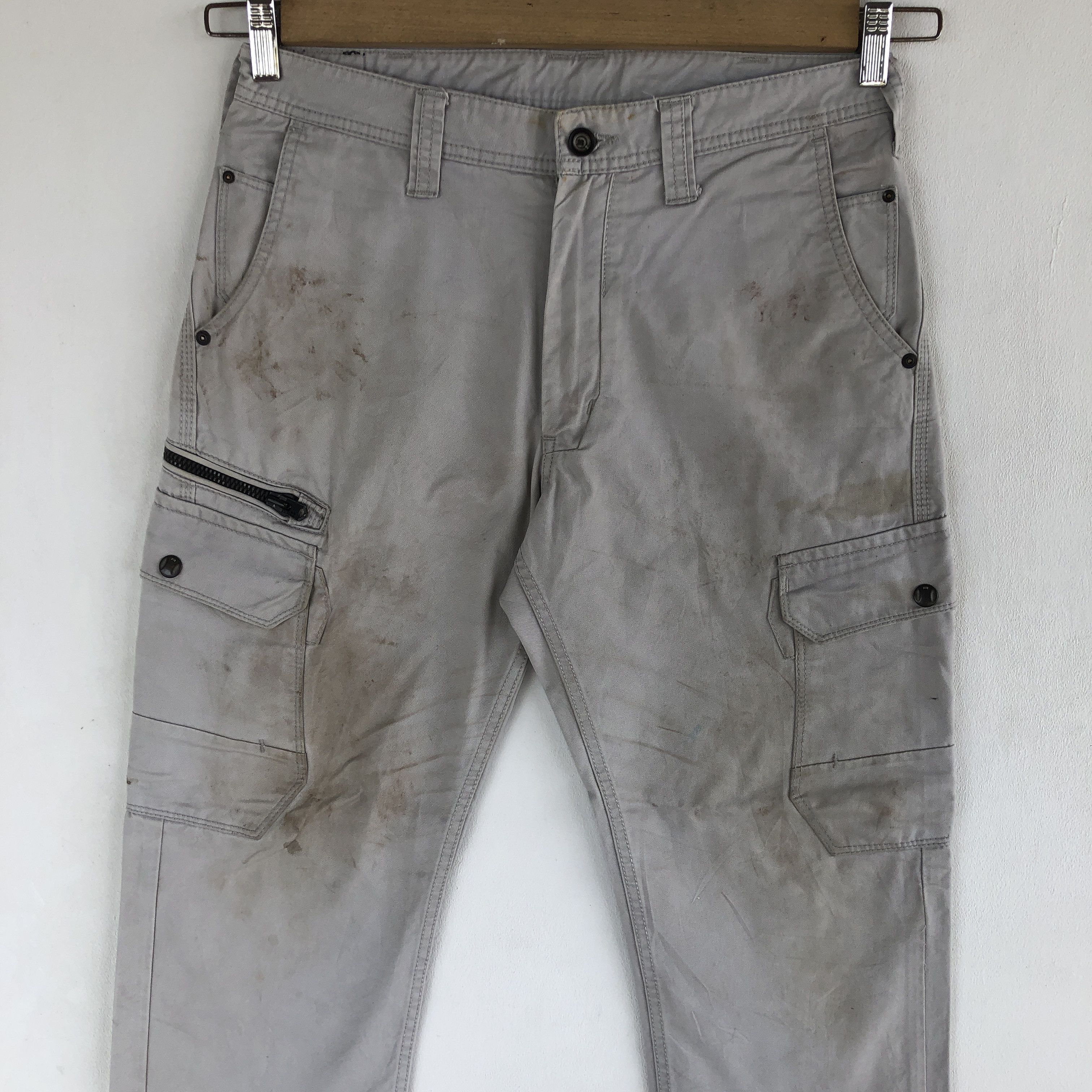 Japanese Brand Dirty Japanese Cargo Pants Fatigue Multi Pocket Trousers Size US 30 / EU 46 - 3 Thumbnail