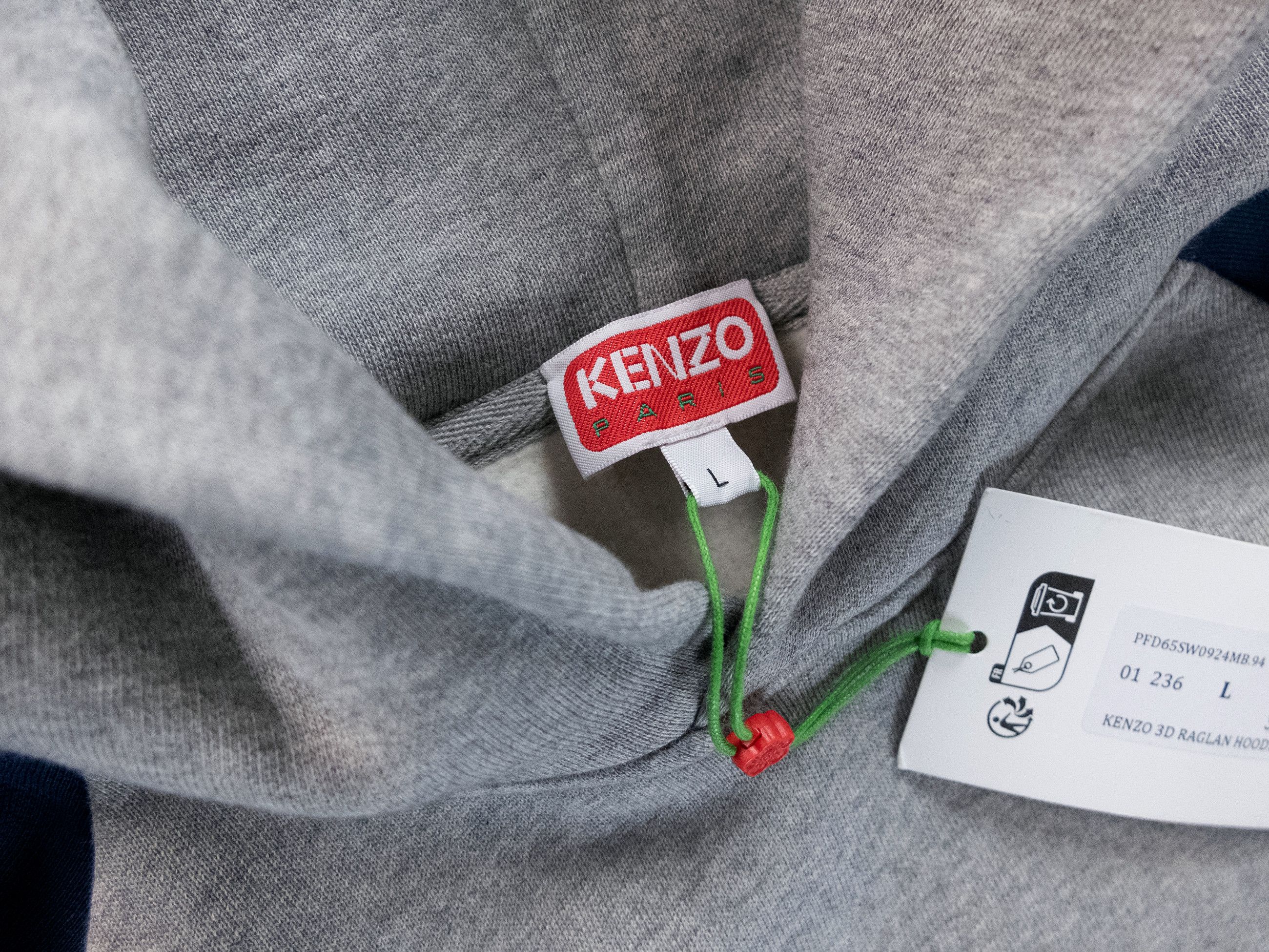 Kenzo KENZO gray & navy blue logo print hoodie sweatshirt Large Size US L / EU 52-54 / 3 - 6 Thumbnail