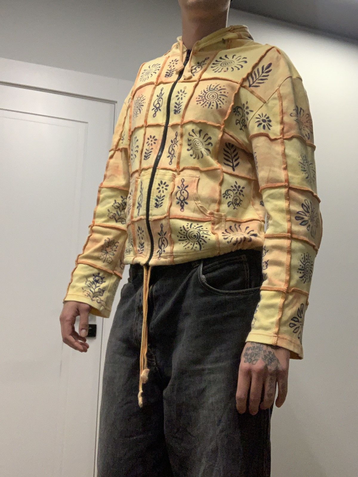 Japanese Brand × Vintage CROPPED VINTAGE Y2K FADED ZIP HOODIE JAPANESE DIESEL STYLE Size US XL / EU 56 / 4 - 3 Thumbnail