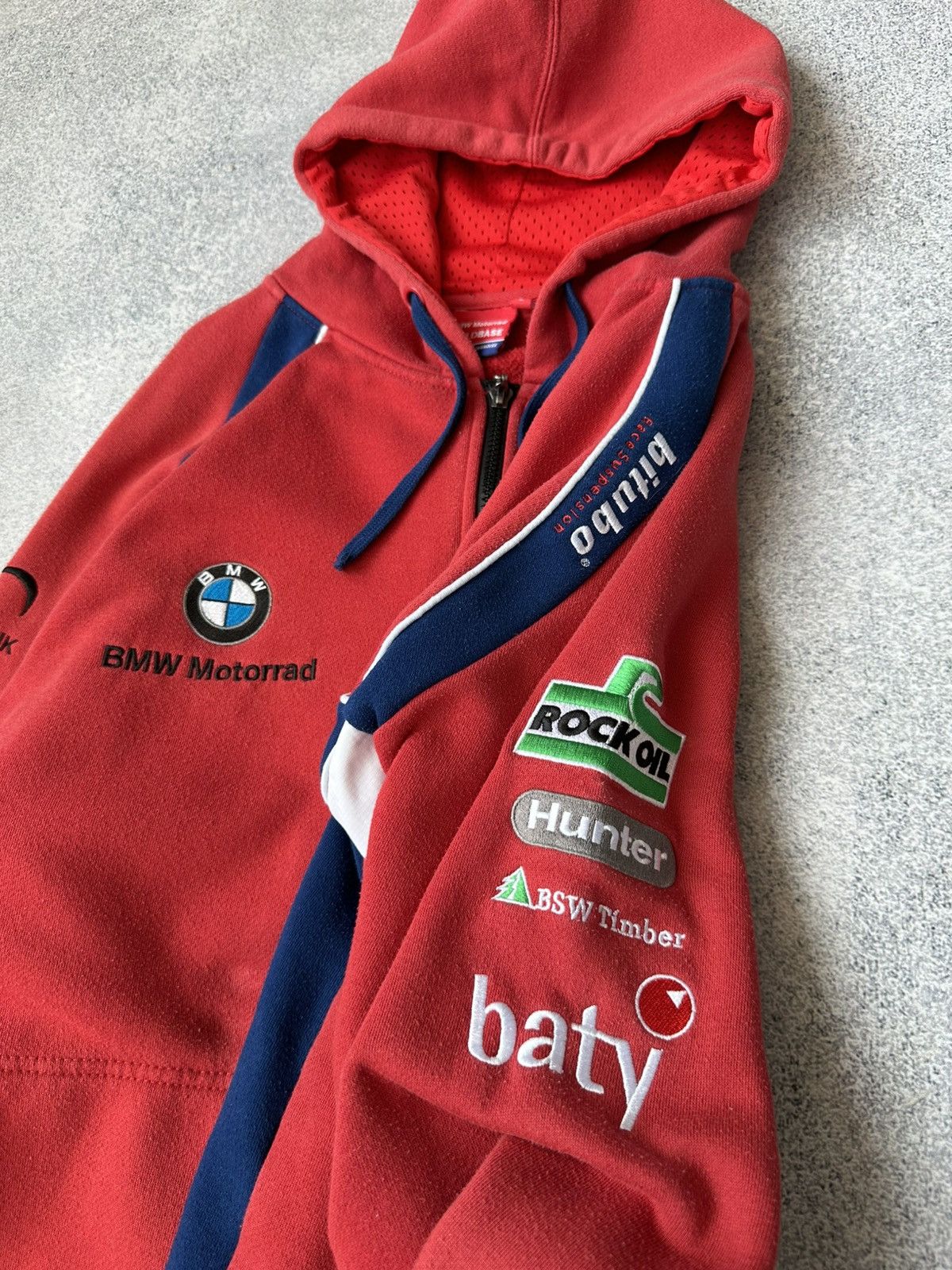 BMW Vintage BMW Motorrad Racing F-1 Men’s Zip Hoodie Sz L Size US L / EU 52-54 / 3 - 4 Thumbnail