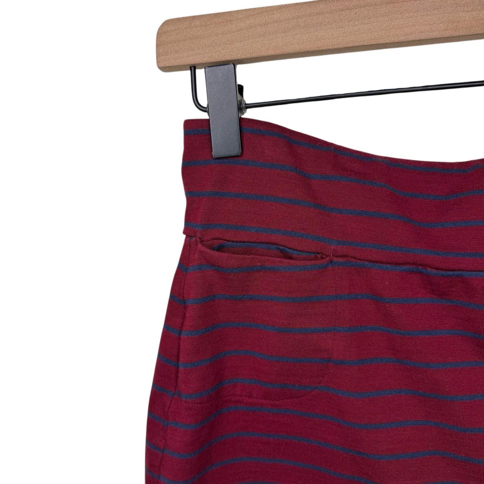 Toad&Co TOAD & CO Moxi Pencil Pull on Skirt Marron Red Stripe Size 26" / US 2 / IT 38 - 3 Thumbnail