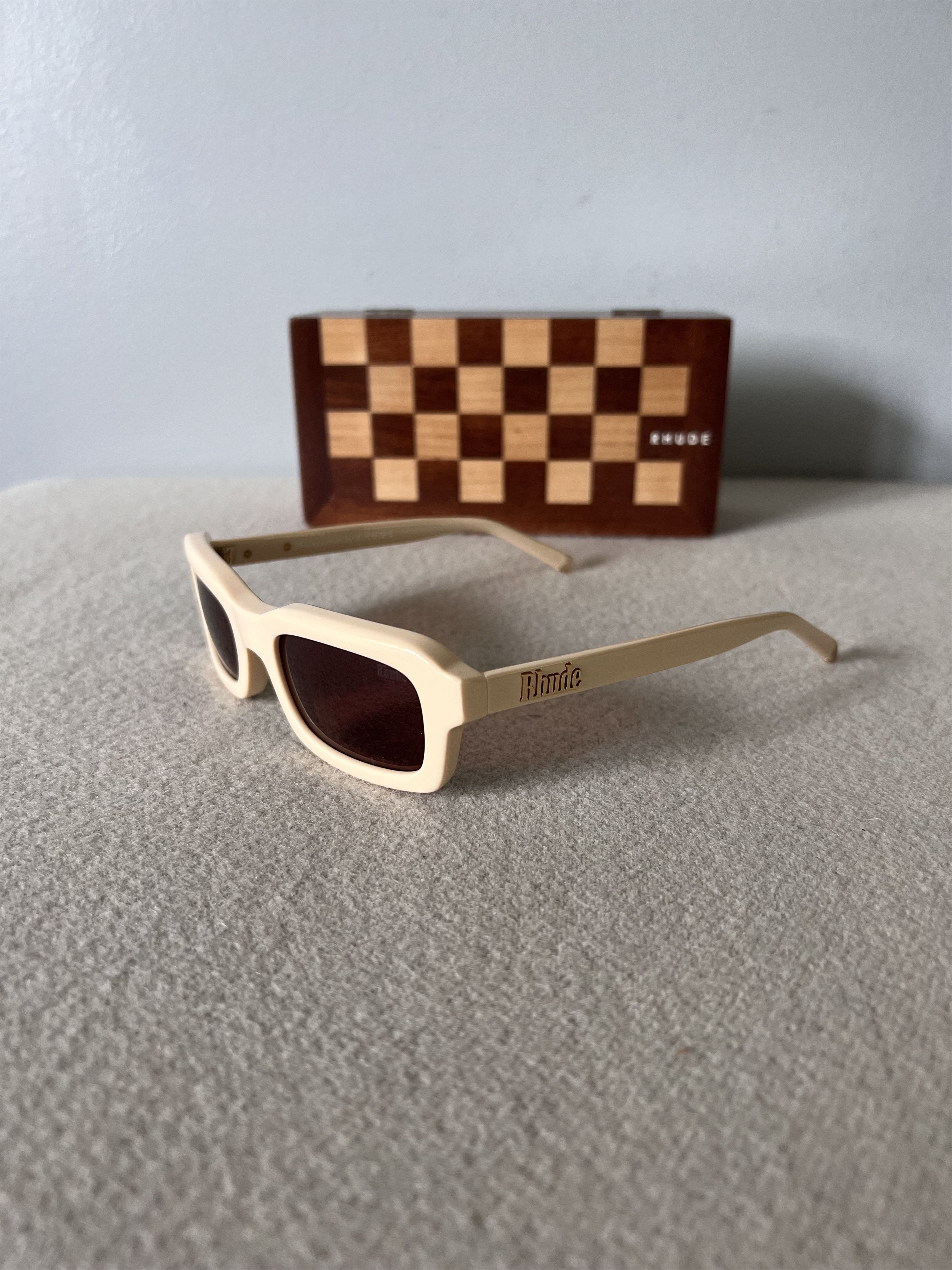 Rhude Rhude Steve Sunglasses in White with Brown Lens Size ONE SIZE - 1 Thumbnail