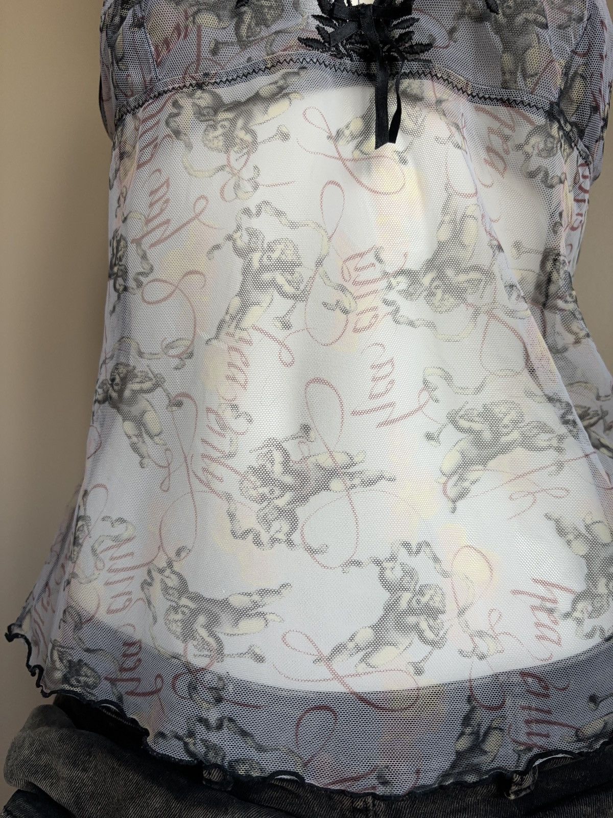 Other × Vintage Angels printed cute tank top mesh lace Size XL / US 12-14 / IT 48-50 - 4 Thumbnail