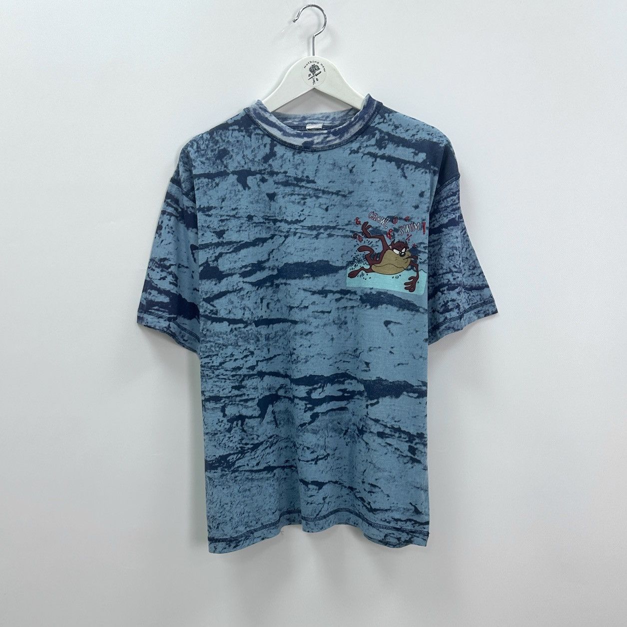 Vintage Vintage 90s Warner Bros Looney Tunes Taz Jump High tee y2k Size US M / EU 48-50 / 2 - 2 Thumbnail