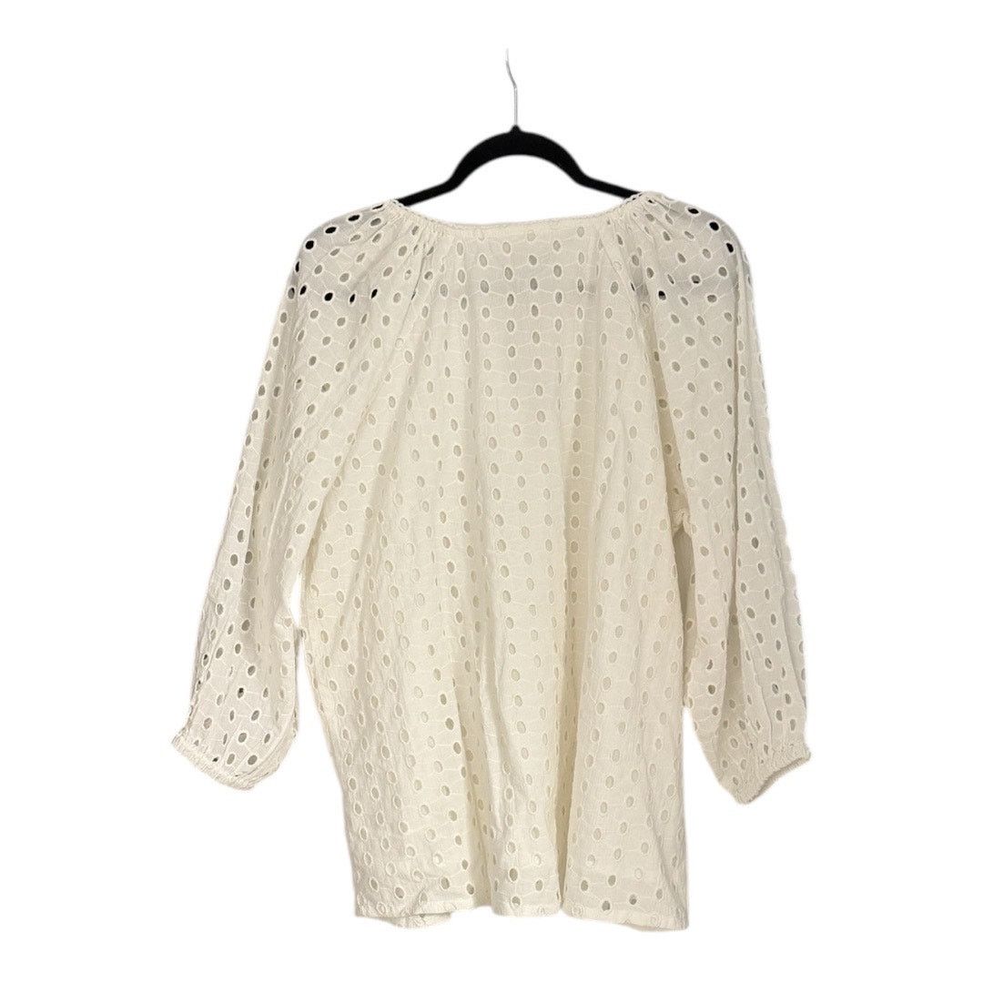 Other Holiday Celine Eyelet Peasant Top Size L / US 10 / IT 46 - 3 Thumbnail