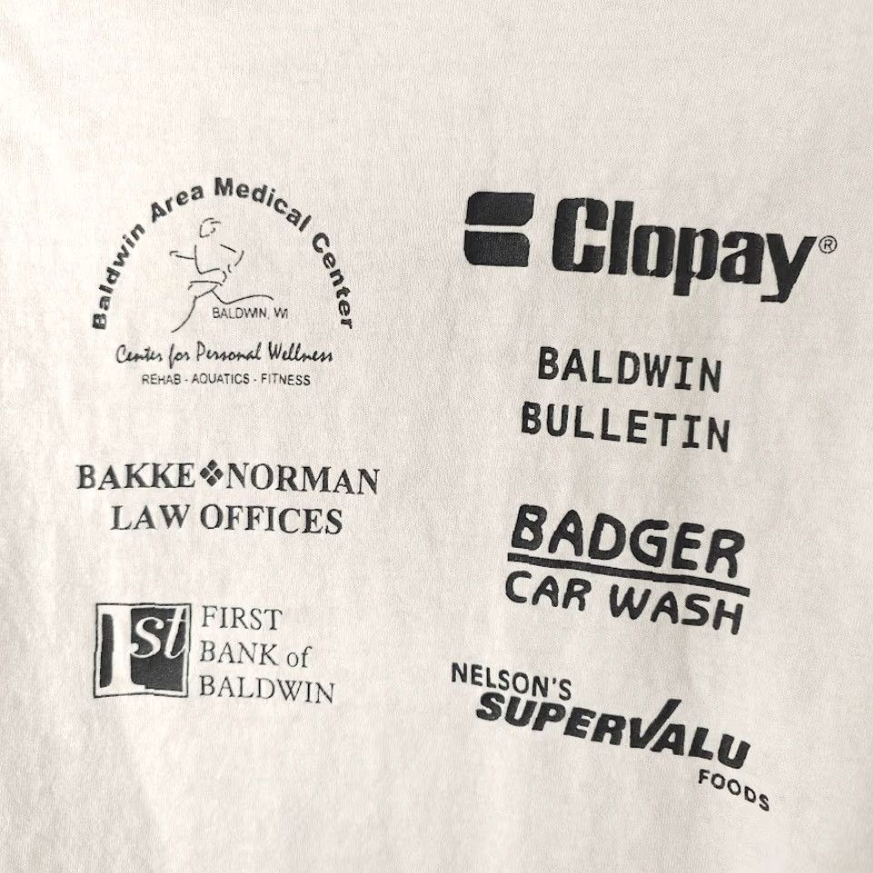 Gildan VINTAGE Gildan T-Shirt Mens Large White Booster Shot Run 10K Y2K Graphic Tee Short Sleeve Crew Neck Double-Sided Sports Running 2000s Size US L / EU 52-54 / 3 - 5 Thumbnail