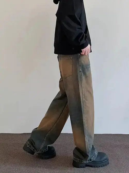 Jean Retro heavy industry yellow mud dyed bootcut jeans Size US 32 / EU 48 - 2 Thumbnail