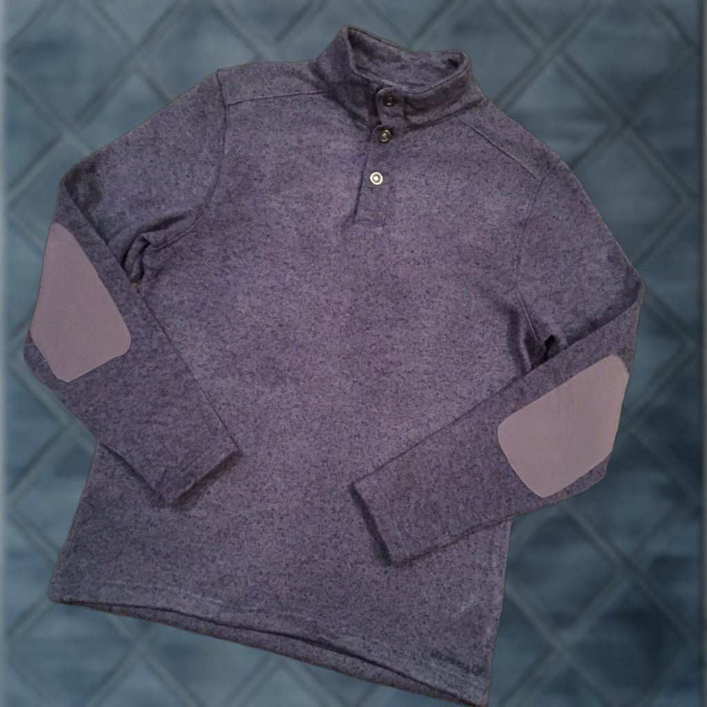 Merrell Merrell Mens Medium Gray Fleece Pullover Sweater Mock Neck Elbow Patches Regulate Knit Tight-Knit Satin? Size US M / EU 48-50 / 2 - 1 Thumbnail