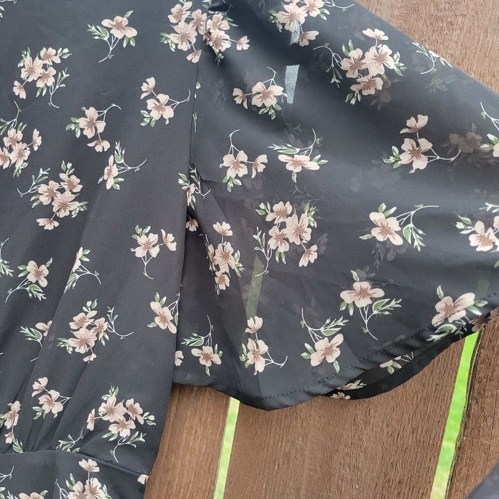 & Other Stories Sugar Lips Kim Balboa Floral Midi Dress S Flutter Sleeve Size S / US 4 / IT 40 - 11 Thumbnail