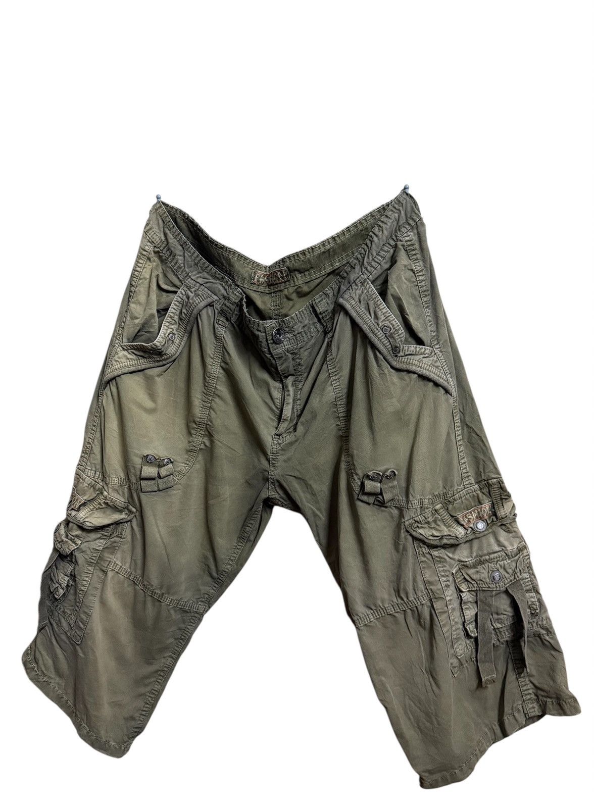 Japanese Brand Fashion Possibly by F.U.S.A.I Cargo Shorts Green Size US 33 - 5 Thumbnail