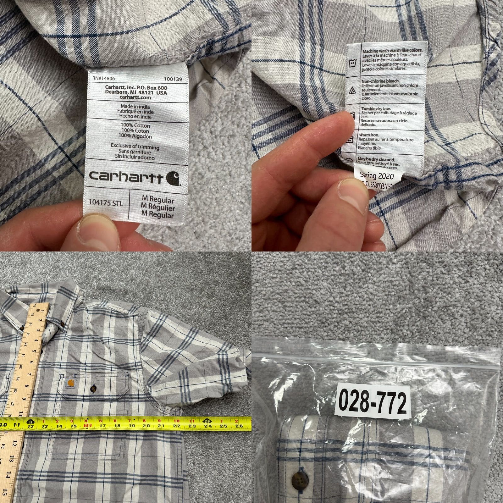 Carhartt Carhartt Original Fit Button Down Shirt Mens Medium Multi Plaid Short Sleeve Top Size US M / EU 48-50 / 2 - 8 Thumbnail