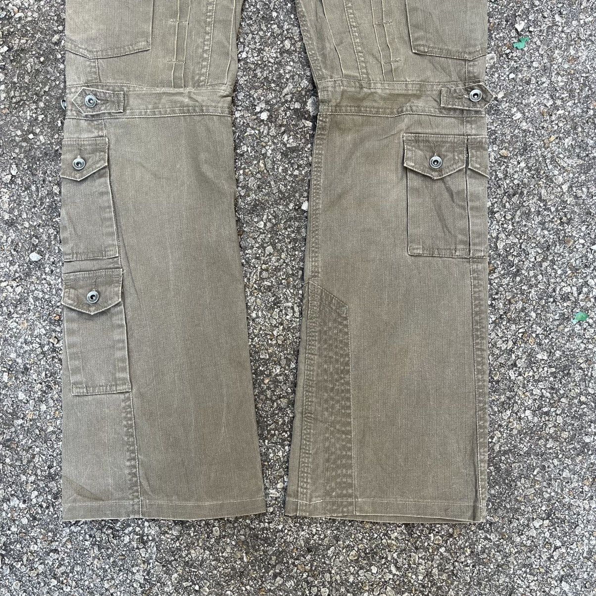Japanese Brand Flared Cargo Multi Pocket Nicole Club Low Rise Boot Cut Pant Size US 30 / EU 46 - 2 Thumbnail