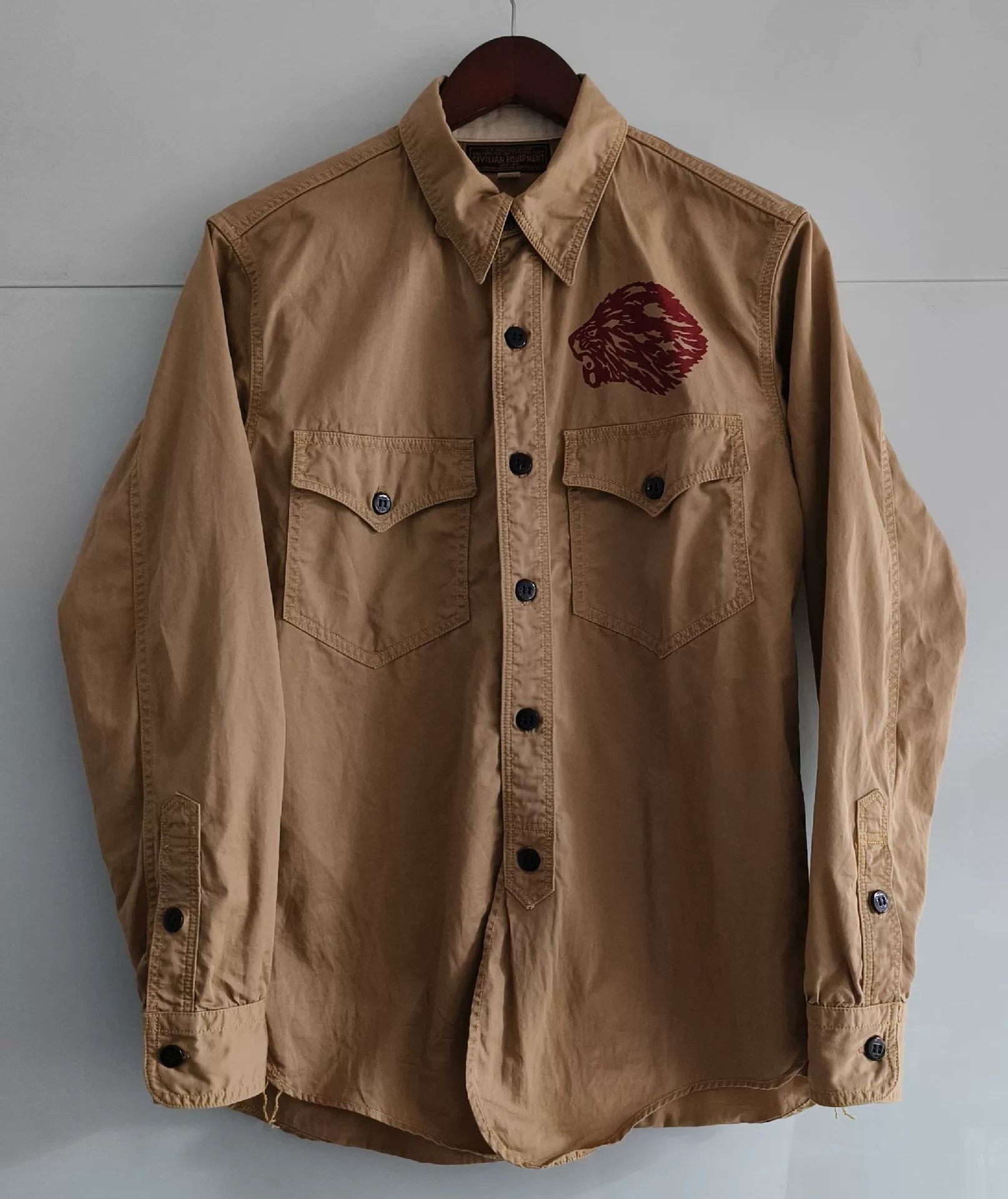 Freewheelers Freewheelers Vintage Officer Shirt with Lion Print Size US M / EU 48-50 / 2 - 1 Thumbnail