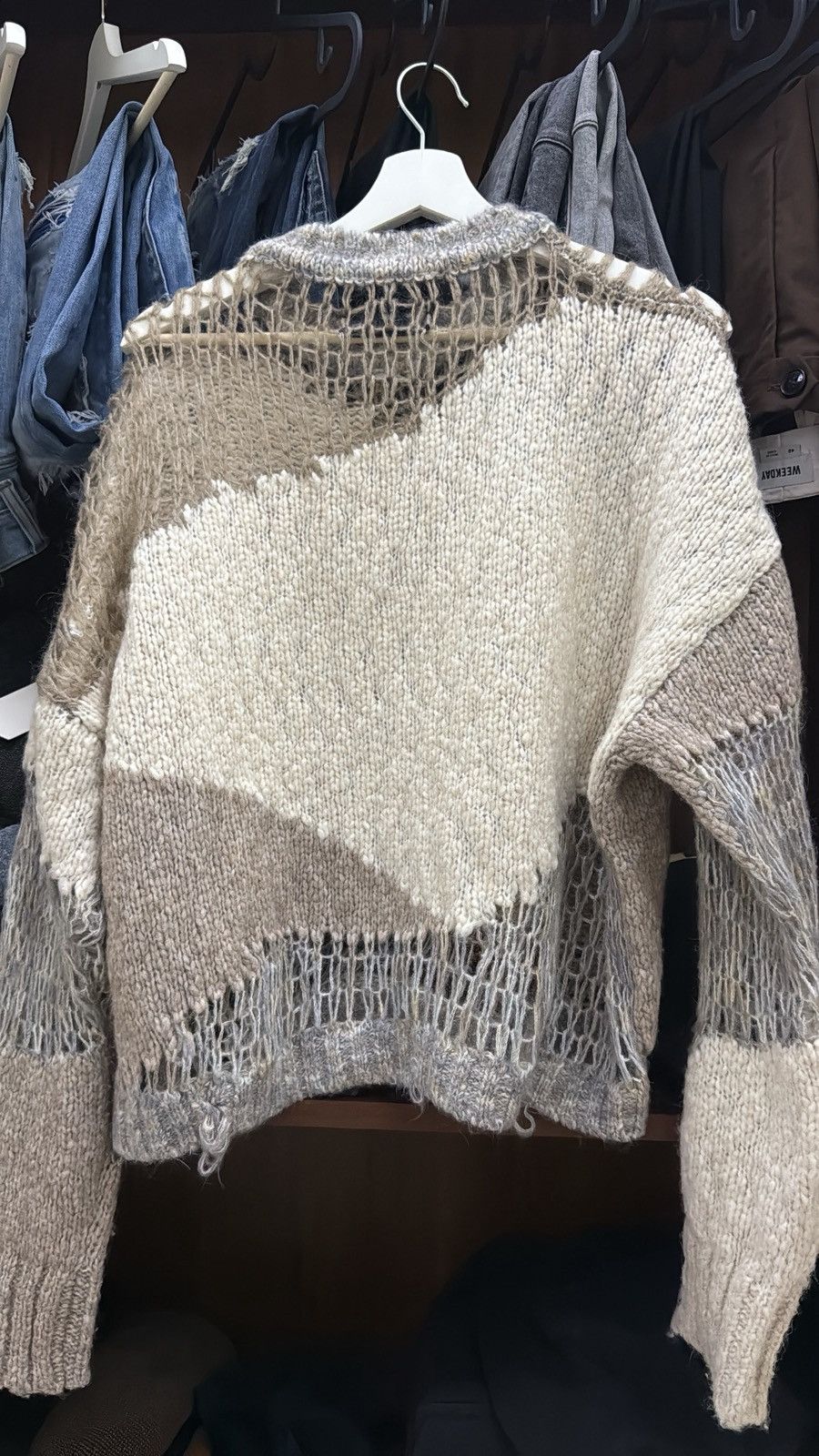 Amiri Amiri Distressed Paneled Knitted Sweater Size US M / EU 48-50 / 2 - 2 Thumbnail