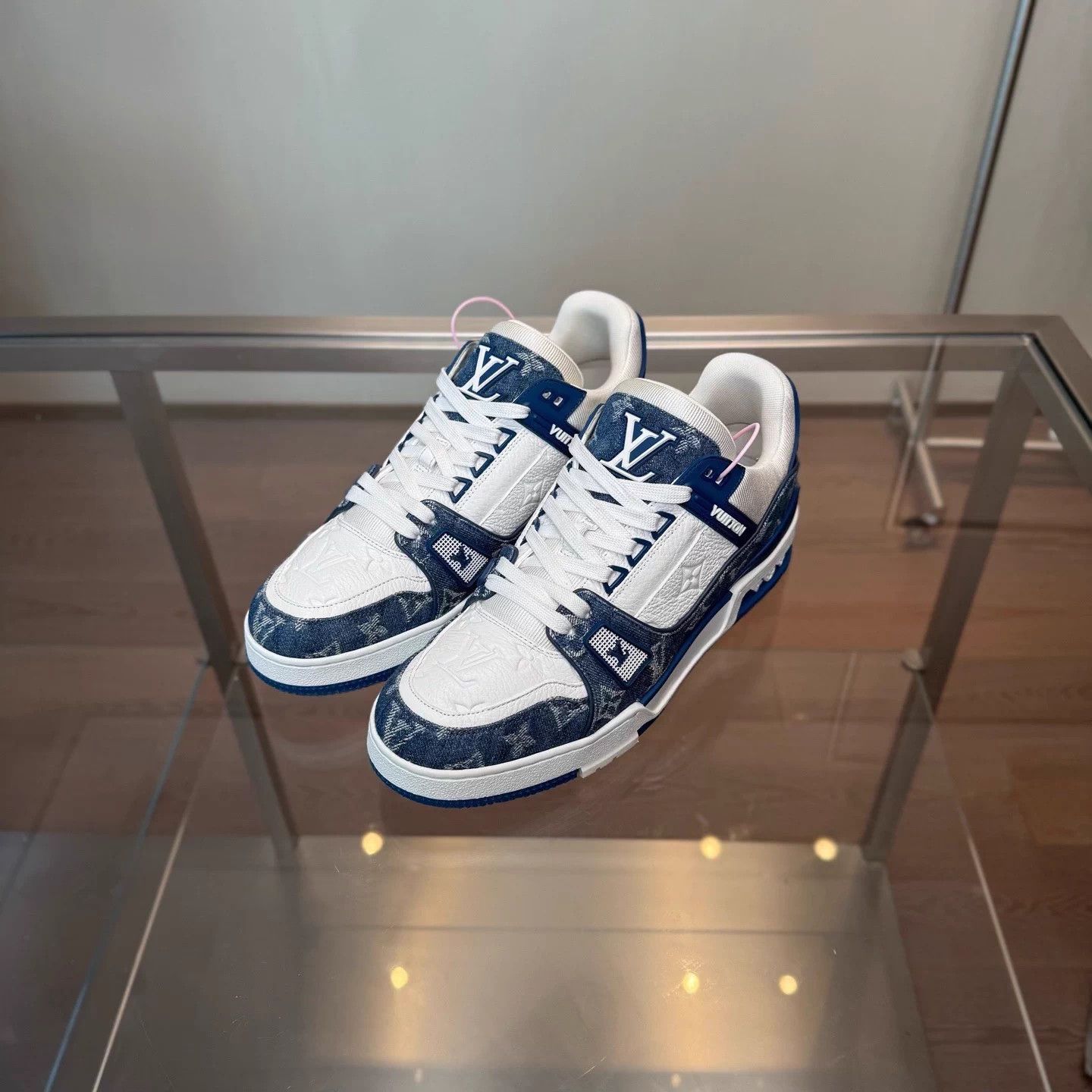 Louis Vuitton LV 24 Trainer white blue denim UK7 41 99 Size US 7.5 / EU 40-41 - 1 Thumbnail