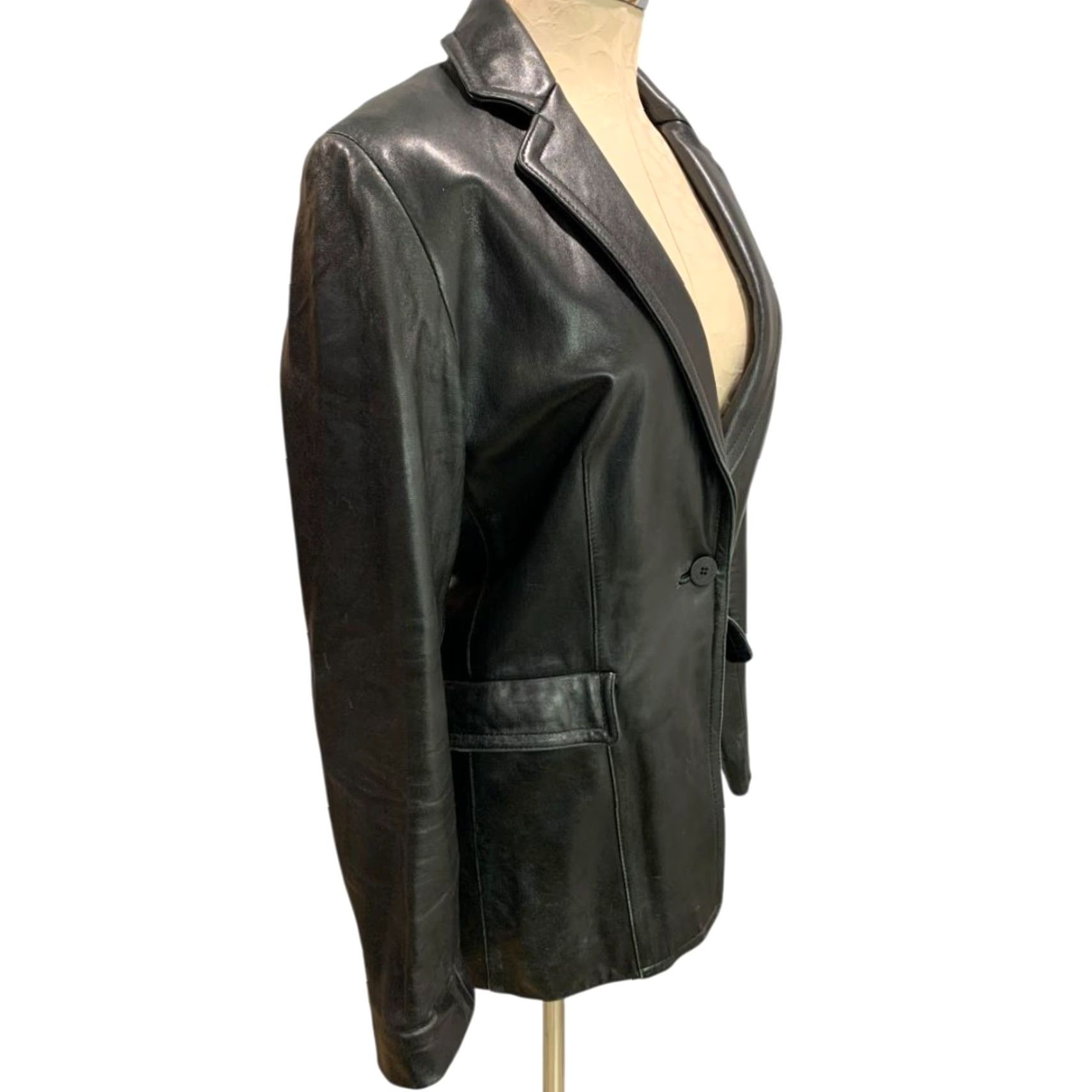 Nine West Nine West Womens Leather Jacket Black Size Medium Biker Jacket Modern Soft Adult Womens Size M / US 6-8 / IT 42-44 - 7 Thumbnail
