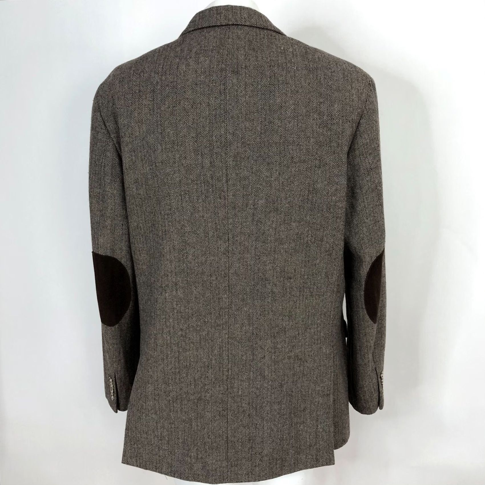 Tasso Elba Tasso Elba Sport Coat Jacket Brown Herringbone Wool-Blend Notch Lapel 2-Button 4-Button Sleeve Double-Vented Regular L Mens Size US L / EU 52-54 / 3 - 3 Thumbnail