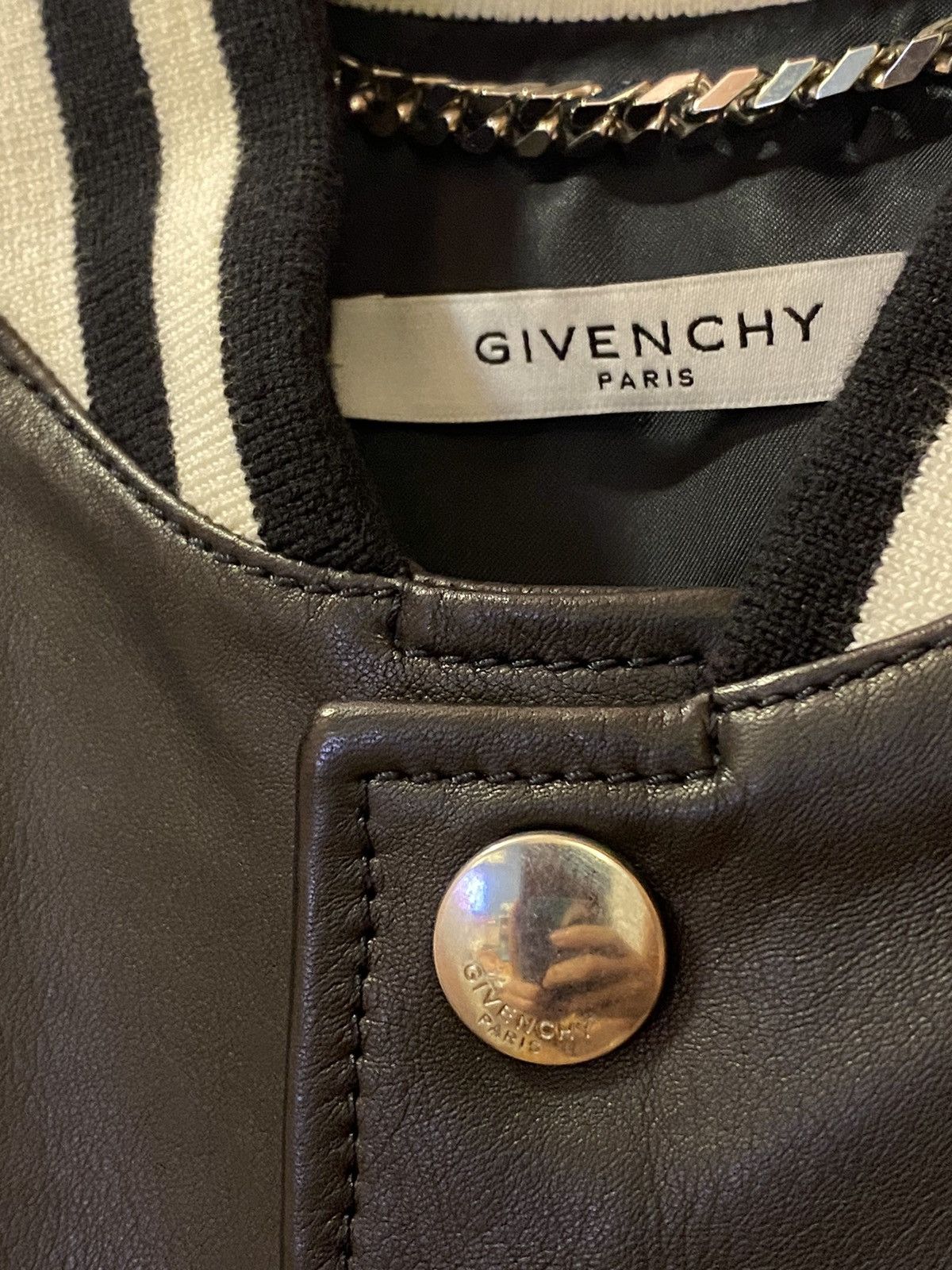 Givenchy Givenchy black logo leather bomber jacket 44 Size US S / EU 44-46 / 1 - 6 Thumbnail