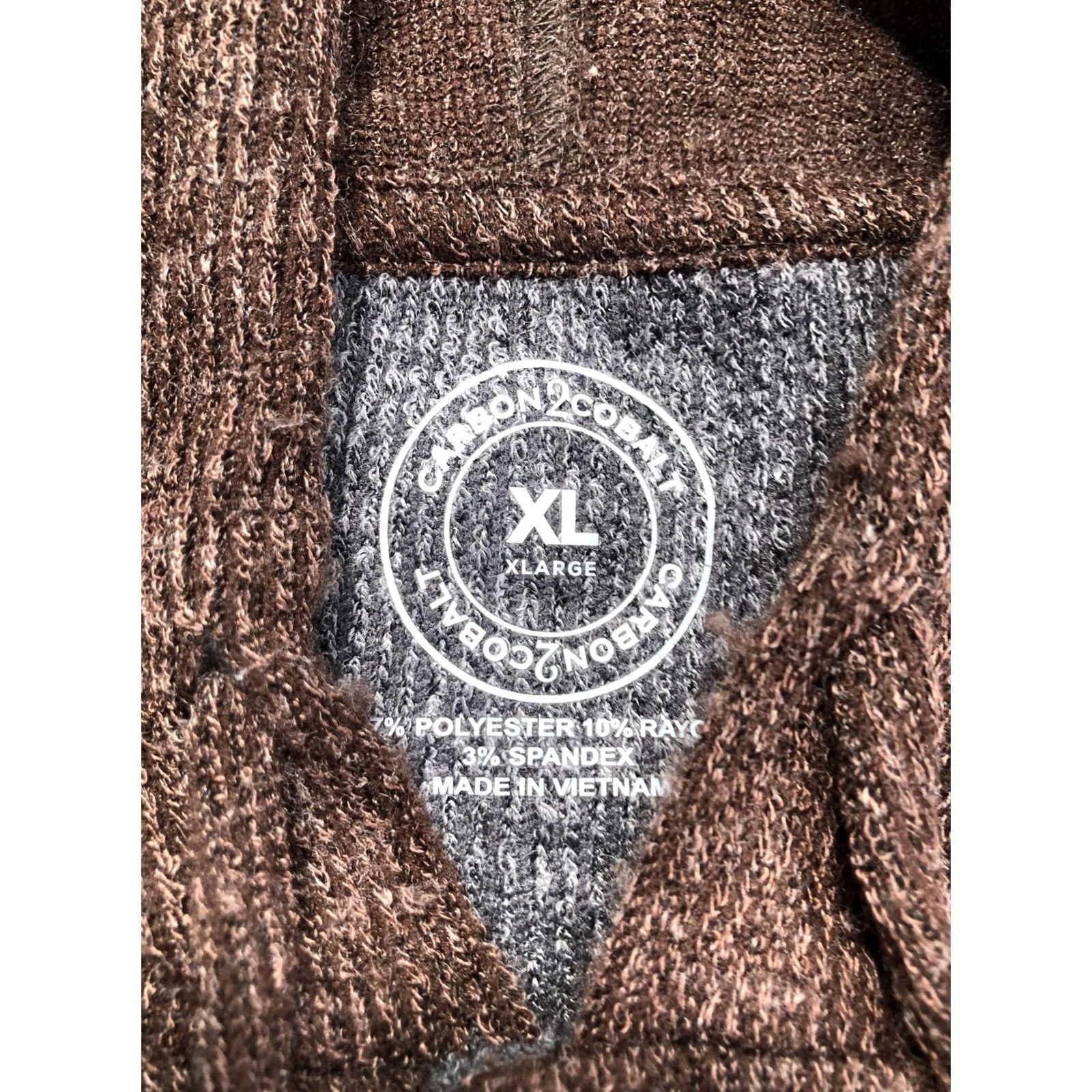 Carbon2Cobalt Carbon2Cobalt Mens XL Brown Hooded Henley Knit Pullover Sweater Long Sleeve Size US XL / EU 56 / 4 - 7 Thumbnail
