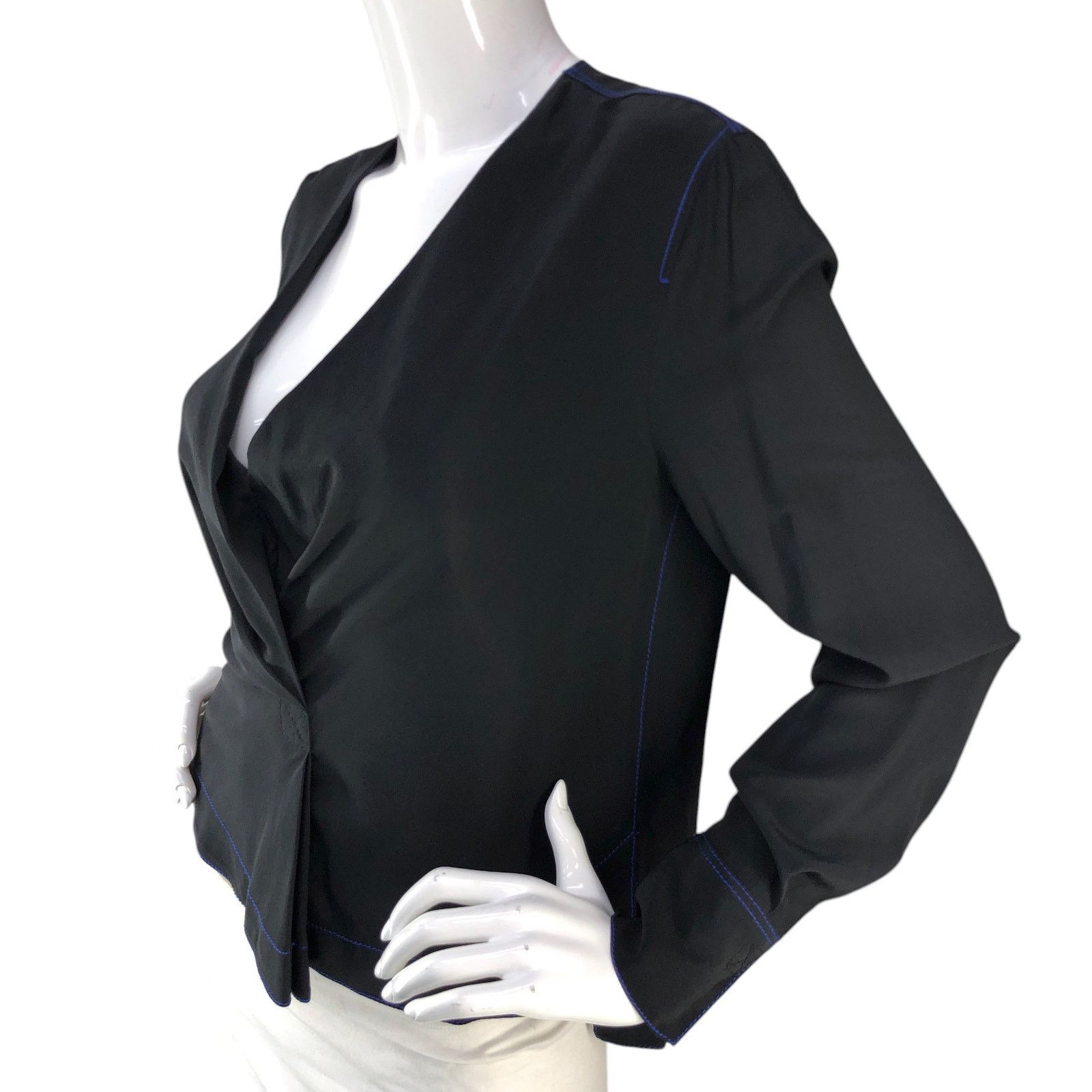 Rag & Bone Rag & Bone Size XS Wrap Top Long Sleeve V Neck Silk Black Size XS / US 0-2 / IT 36-38 - 4 Thumbnail