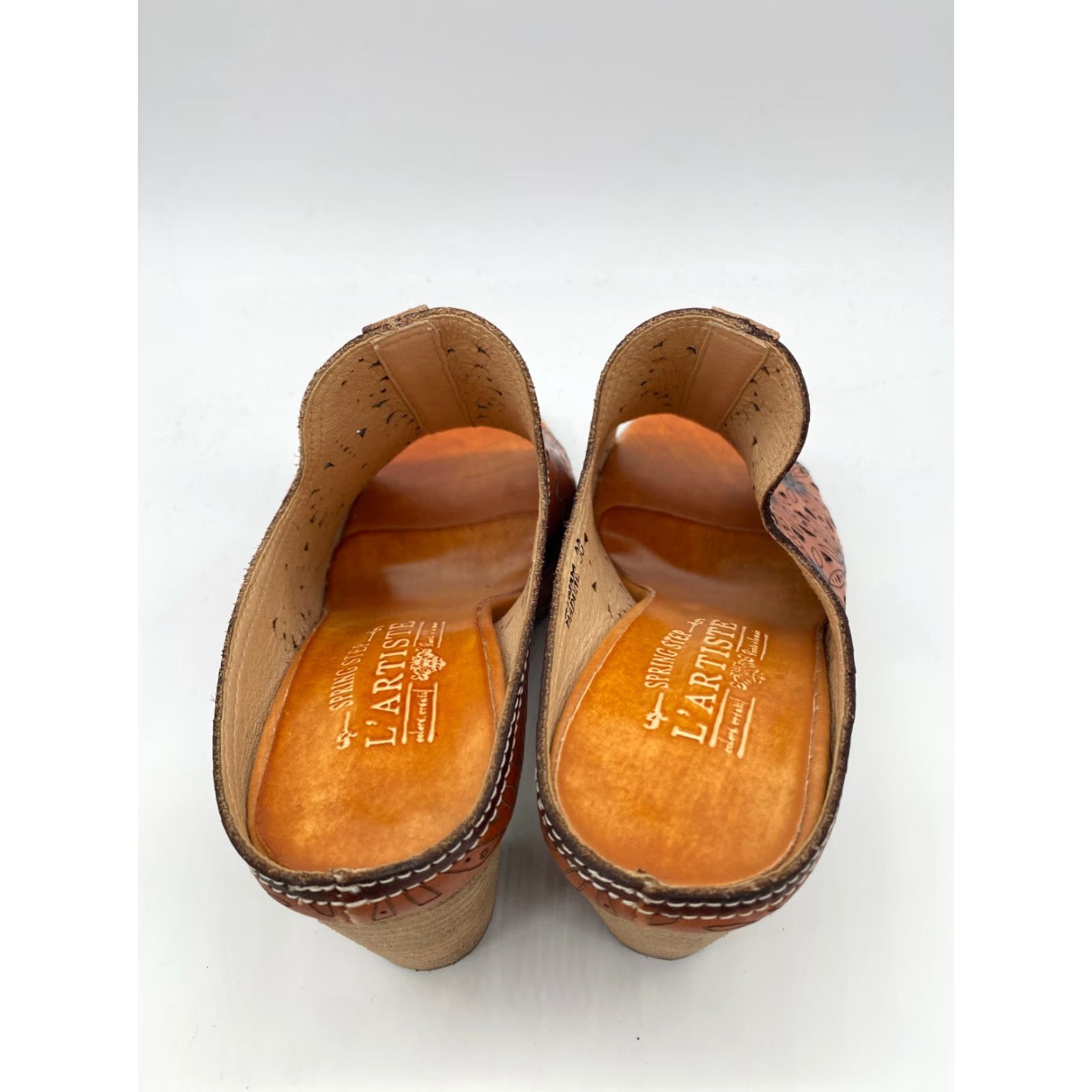 Vintage Spring Step L’artiste X Floral Sandal Women Leather Brown Size 38 US 7.5 Slip-On Shoes Size US 8 / IT 38 - 5 Thumbnail