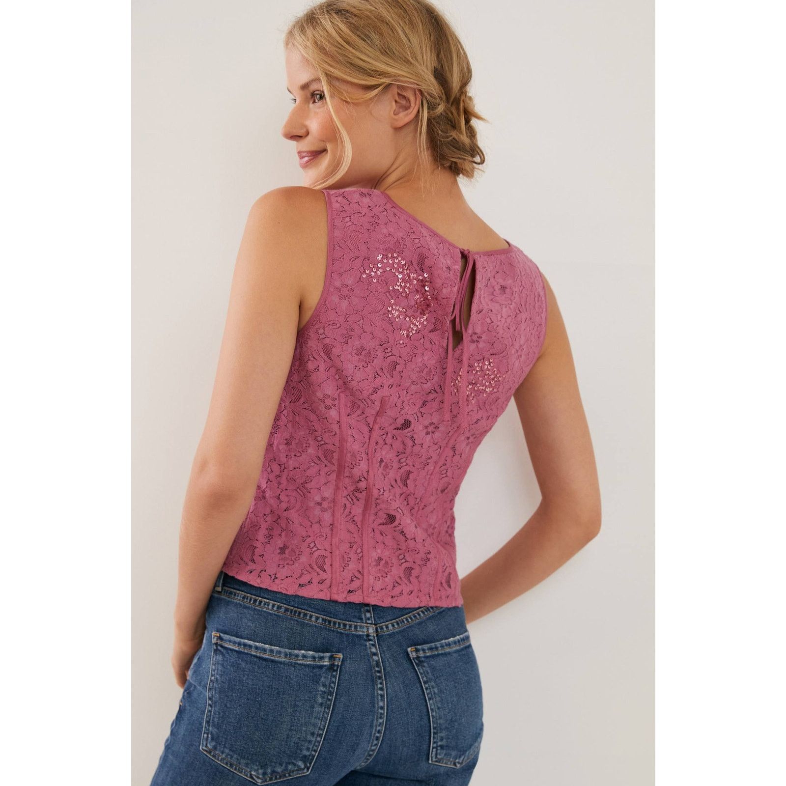 Anthropologie New Anthropologie Soraya Sequined Blouse $118 Floral Lace Size S / US 4 / IT 40 - 4 Thumbnail