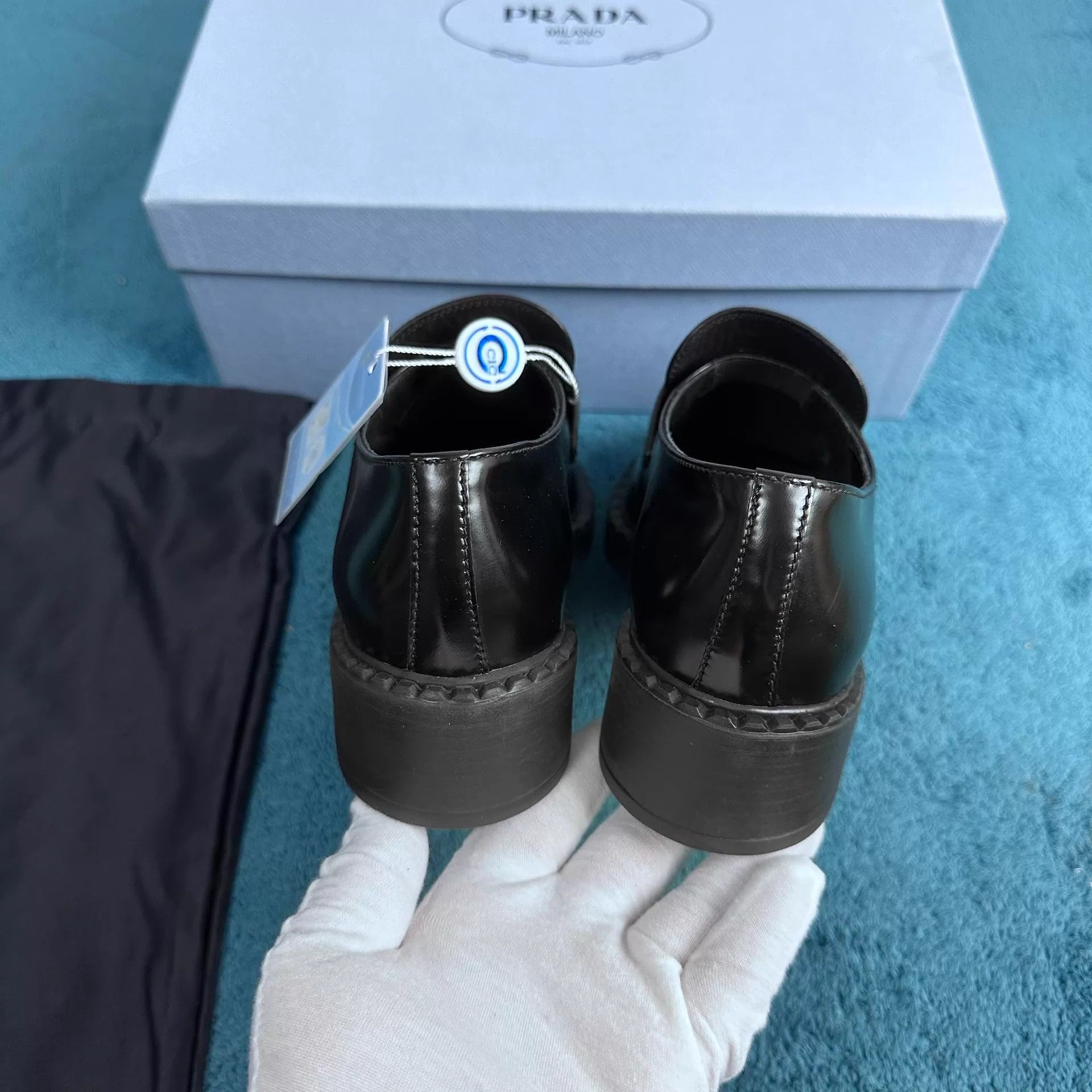 Prada Prada Black Leather Loafers Size 37 Size US 6.5 / IT 36.5 - 4 Thumbnail