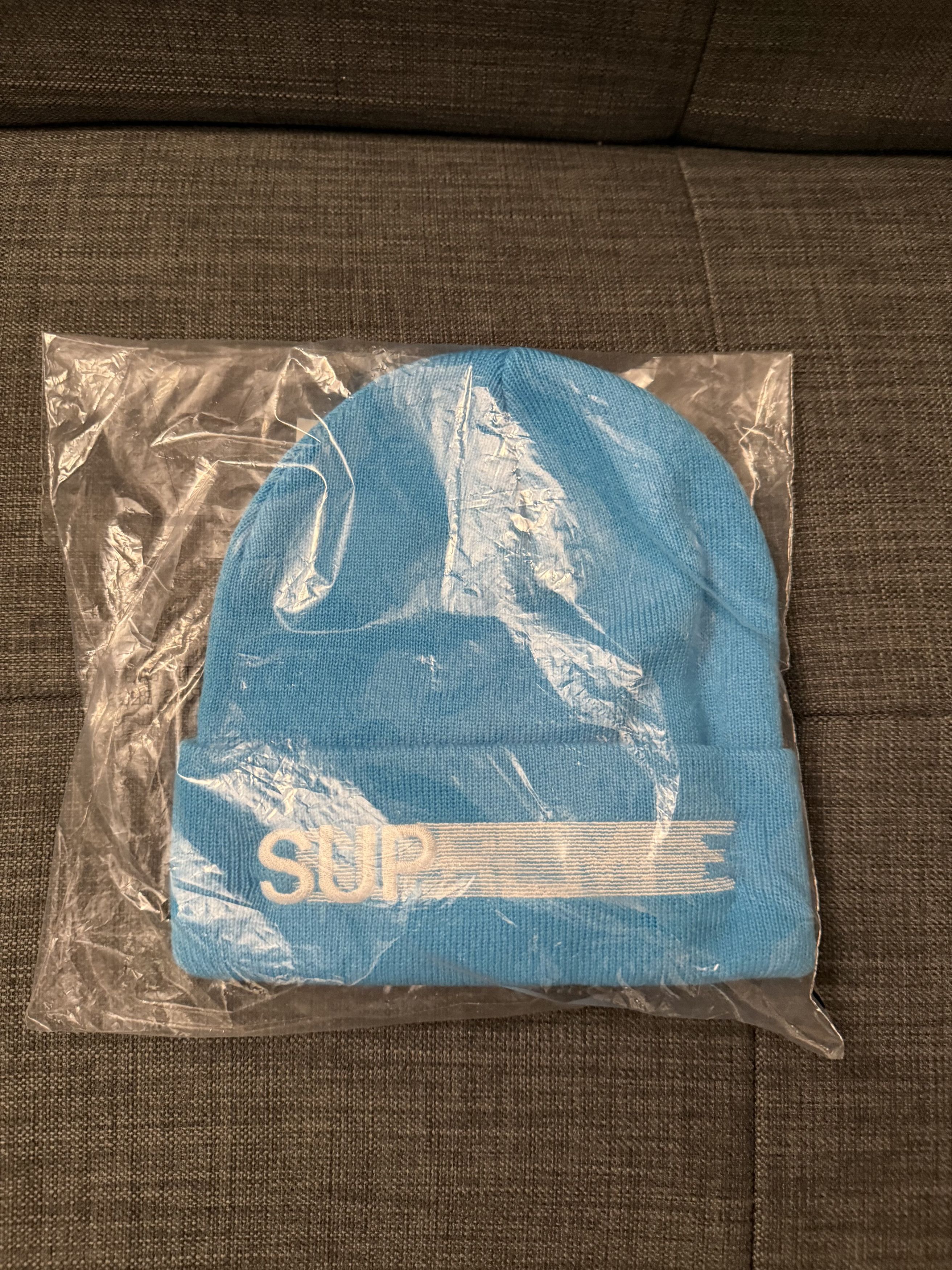 Streetwear × Supreme Supreme Motion Logo Beanie Taupe SS23