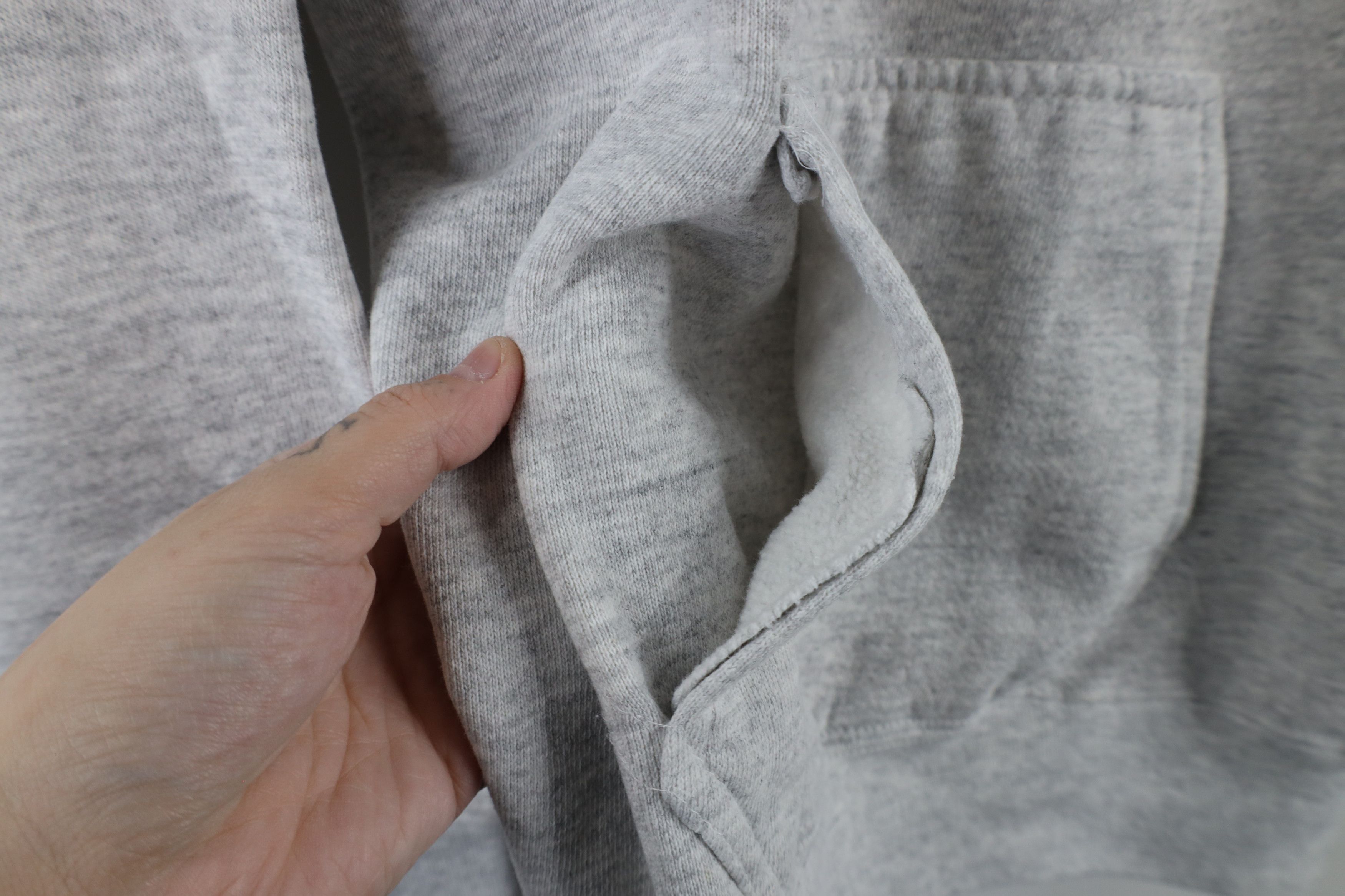Vintage Vintage 80s 90s Streetwear Triblend Hoodie Heather Gray USA Size US L / EU 52-54 / 3 - 4 Thumbnail