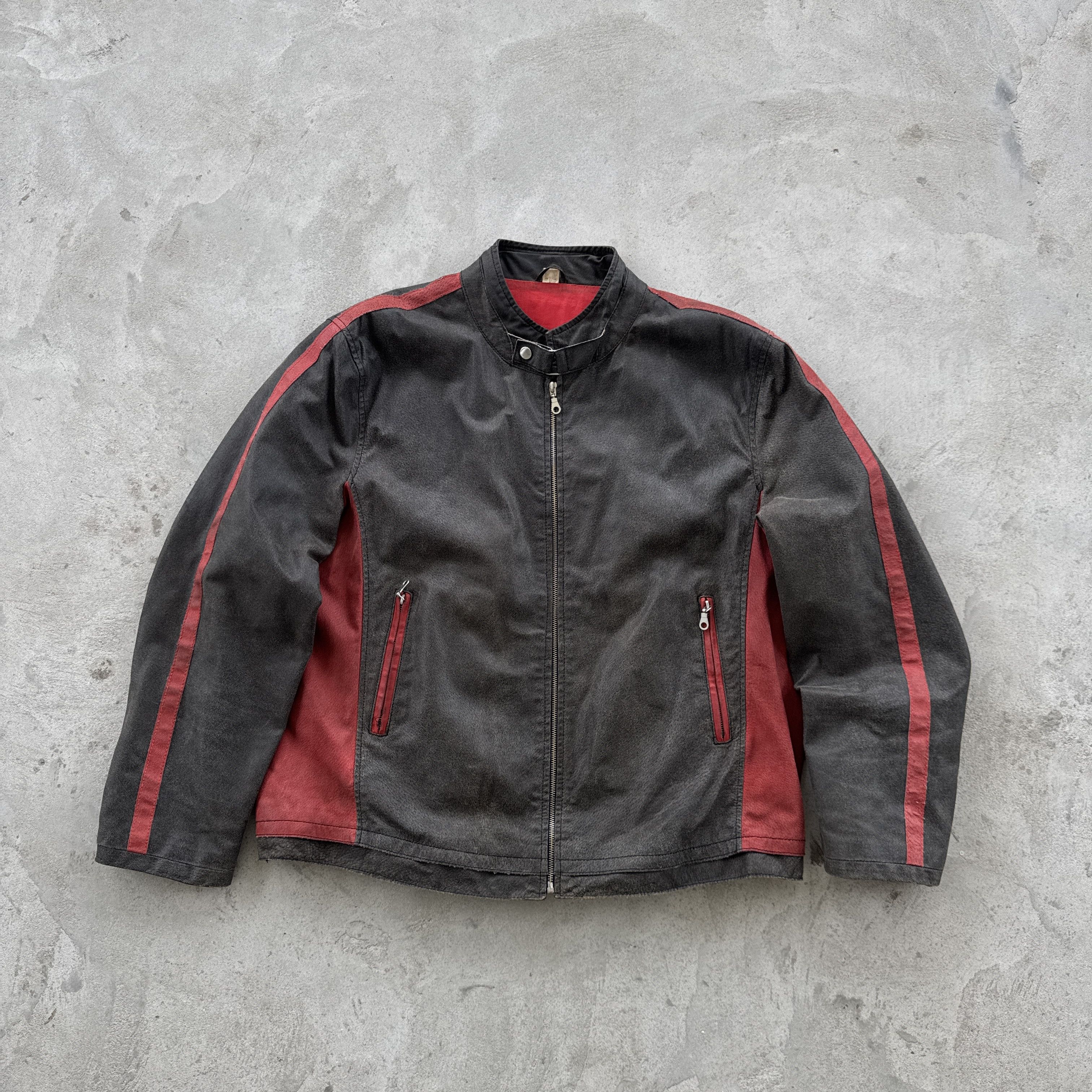Vintage Vintage Cyber Biker Canvas Jacket Gray Red Tribal Size M L Size US M / EU 48-50 / 2 - 1 Thumbnail